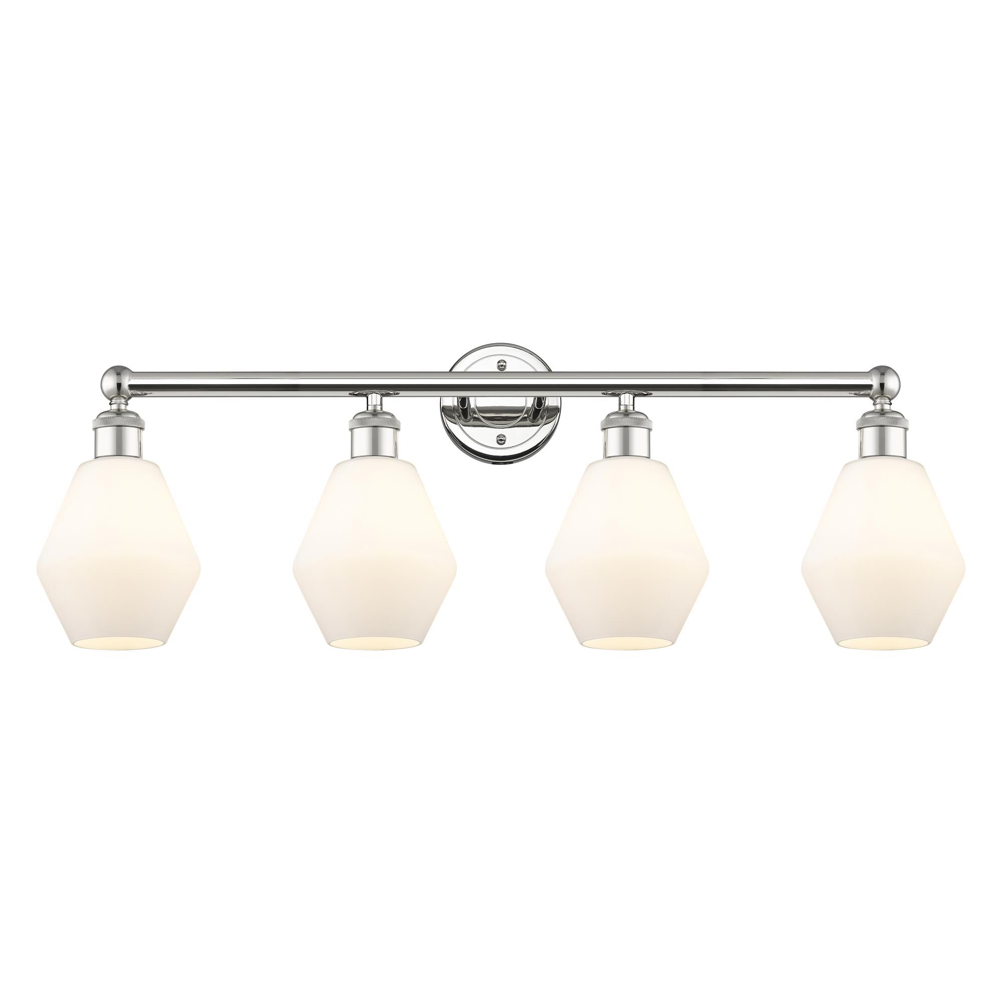 Shown in Polished Nickel finish and Cased Matte White glass