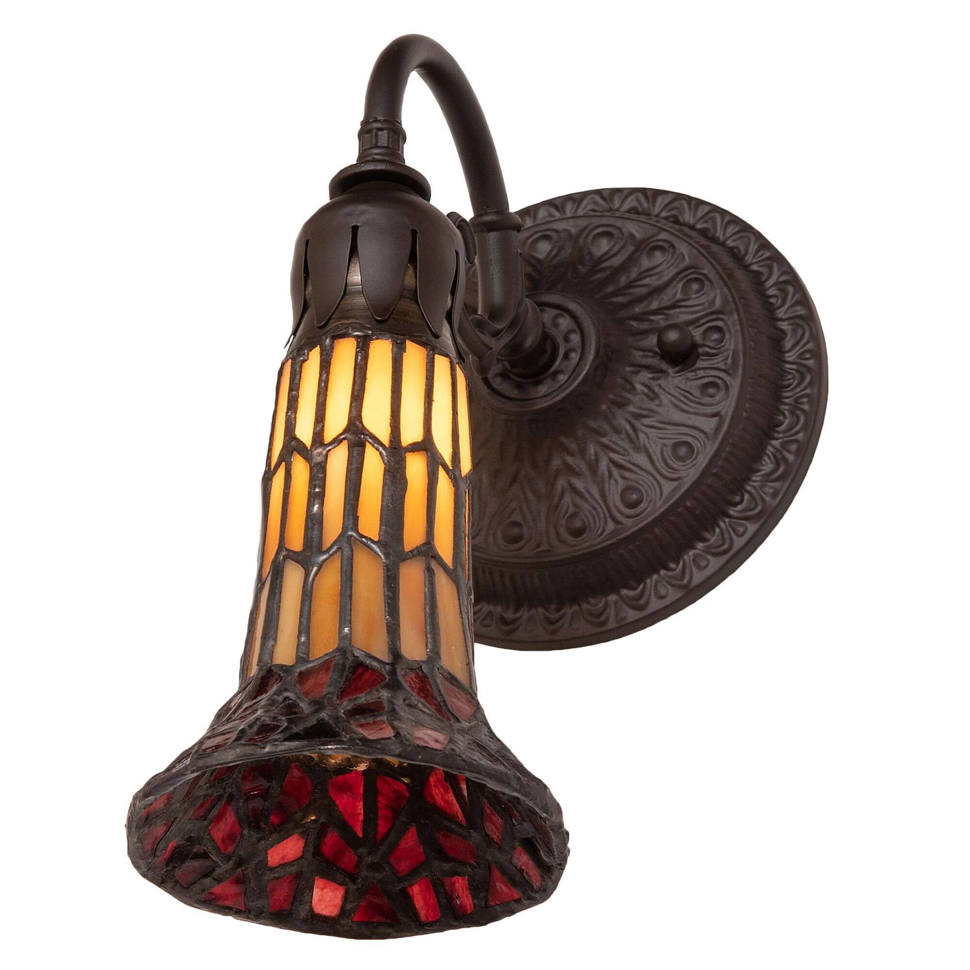 Shown in Oil Rubbed Bronze finish and Ruby;Amber /Acrylic glass