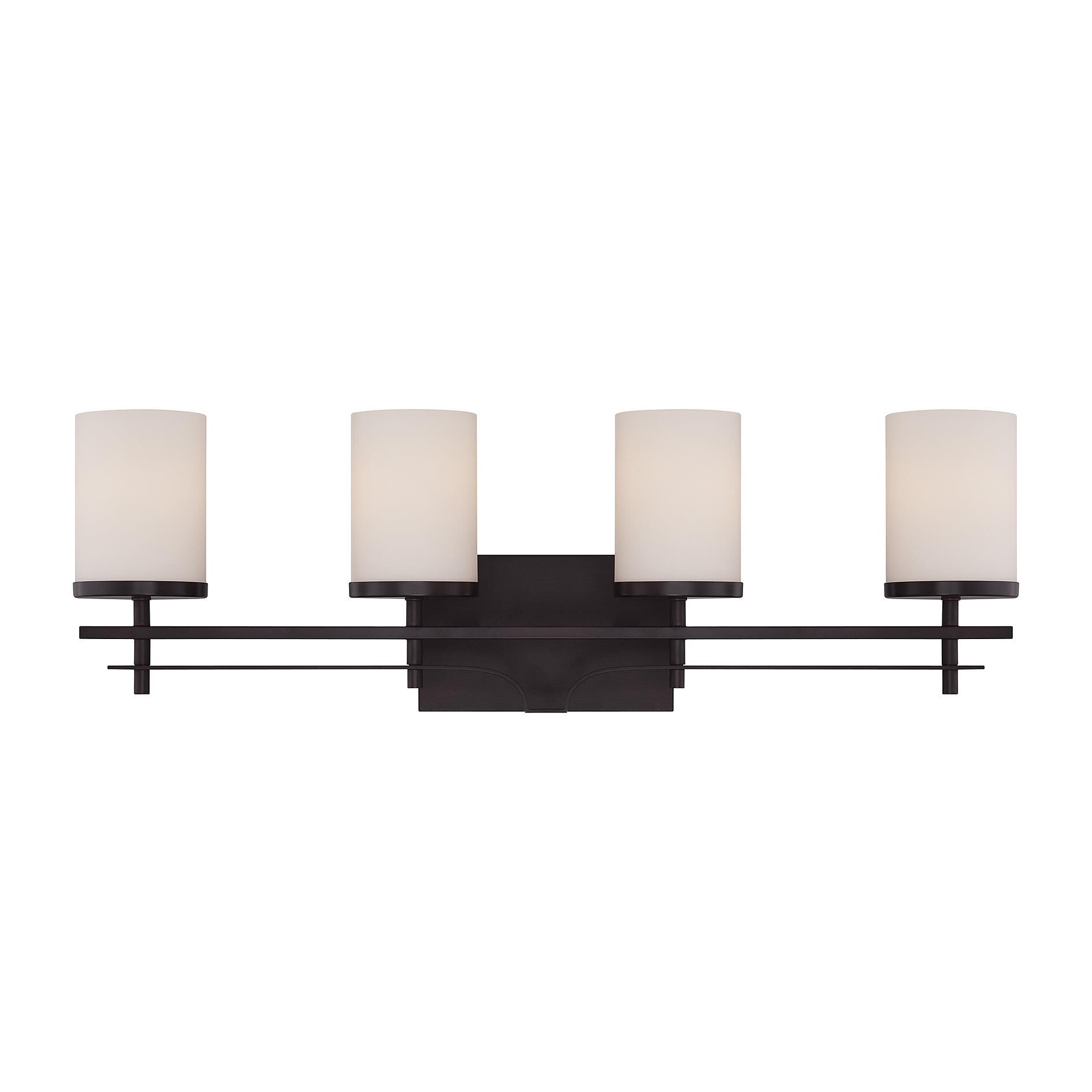 Shown in English Bronze finish and White Opal glass