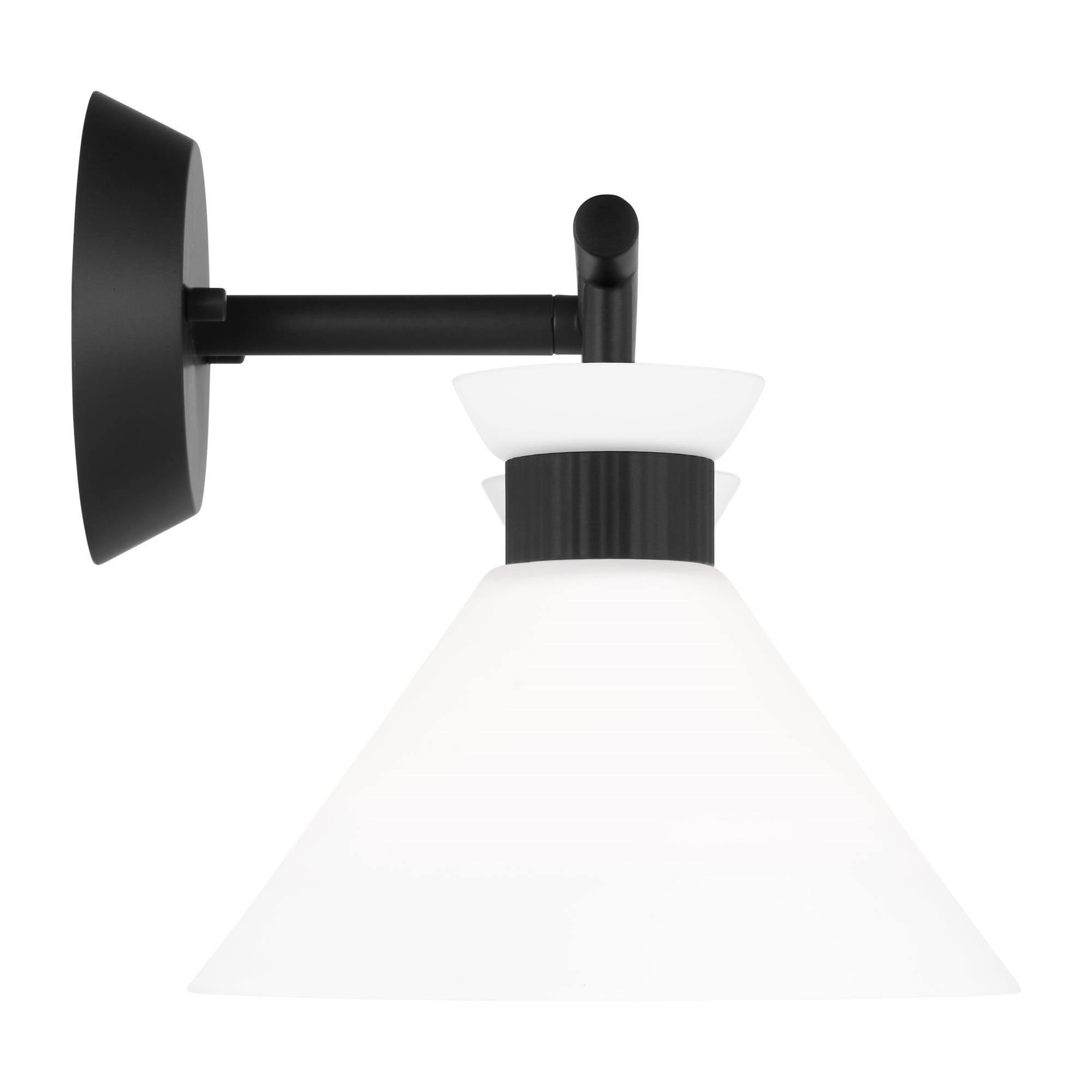 Shown in Midnight Black finish and Etched White glass