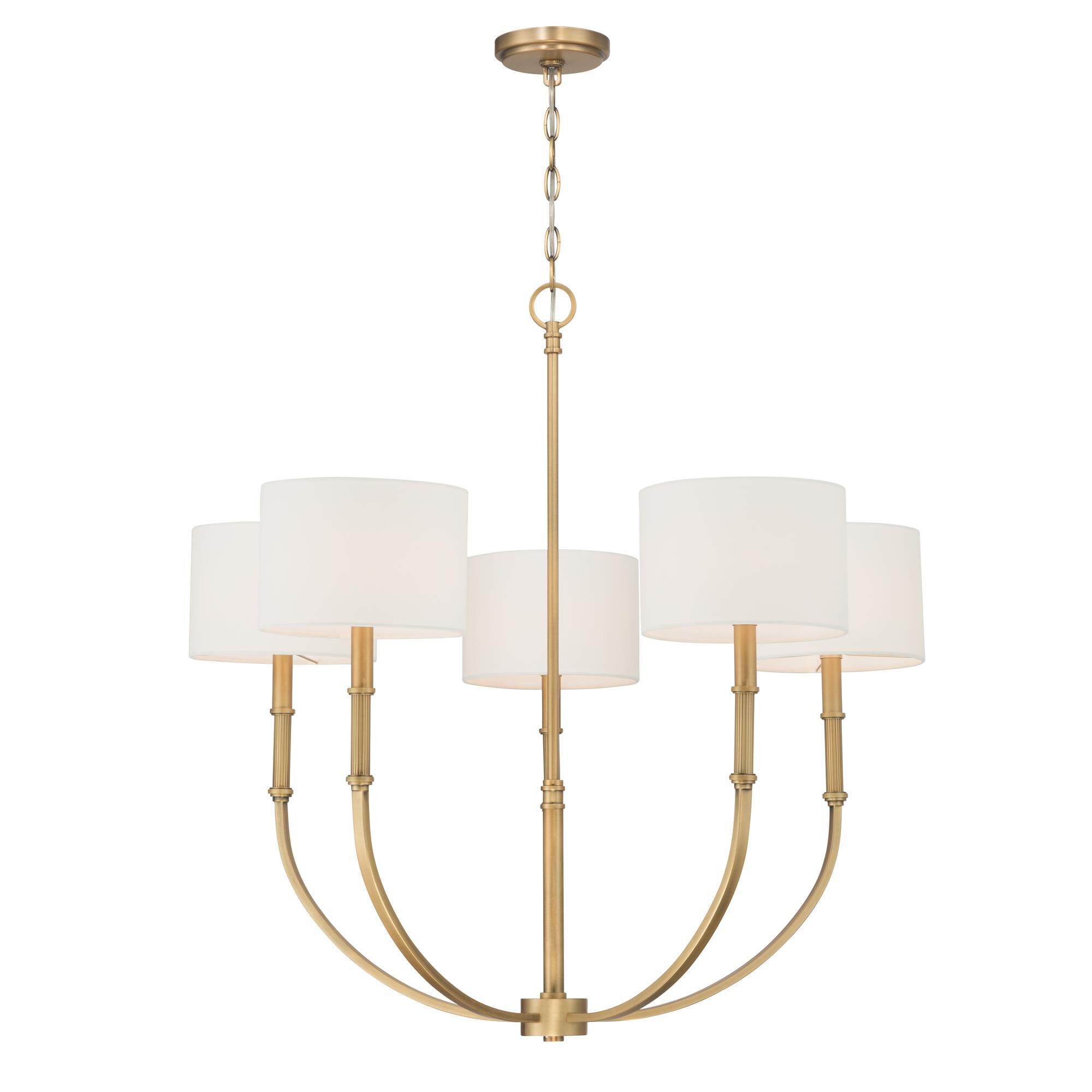 Shown in Legacy Brass finish and White shade