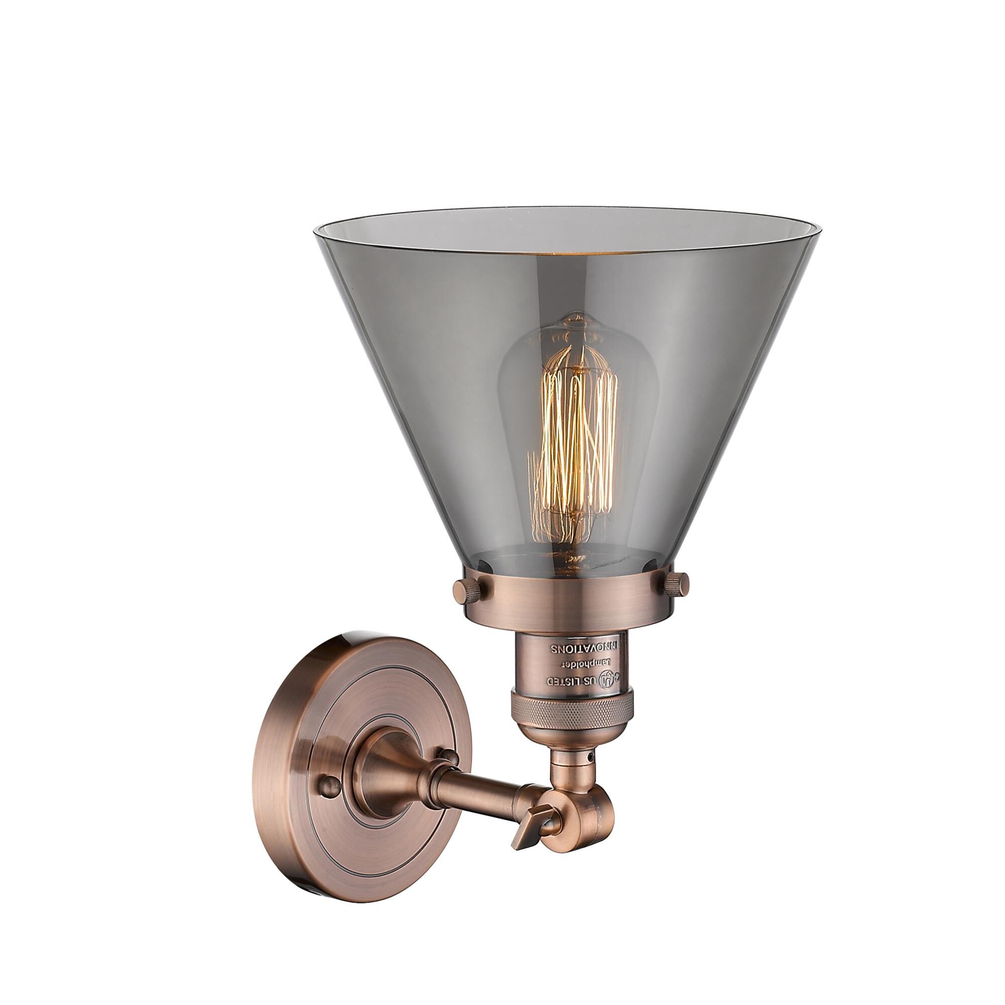 Shown in Antique Copper finish and Smoked glass