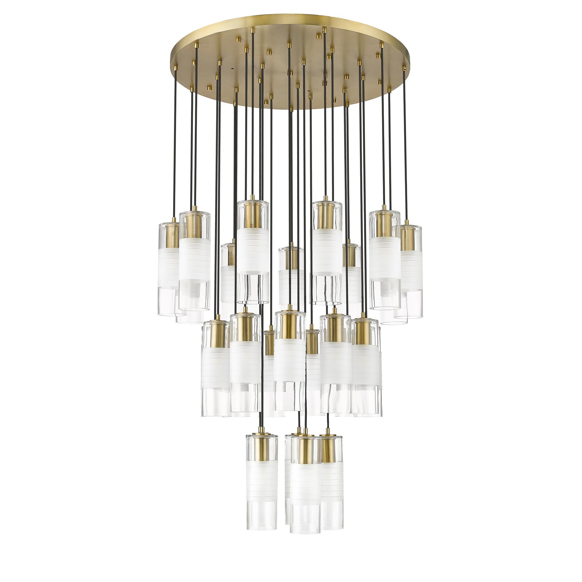 Shown in Modern Gold finish and Clear and Frosted glass