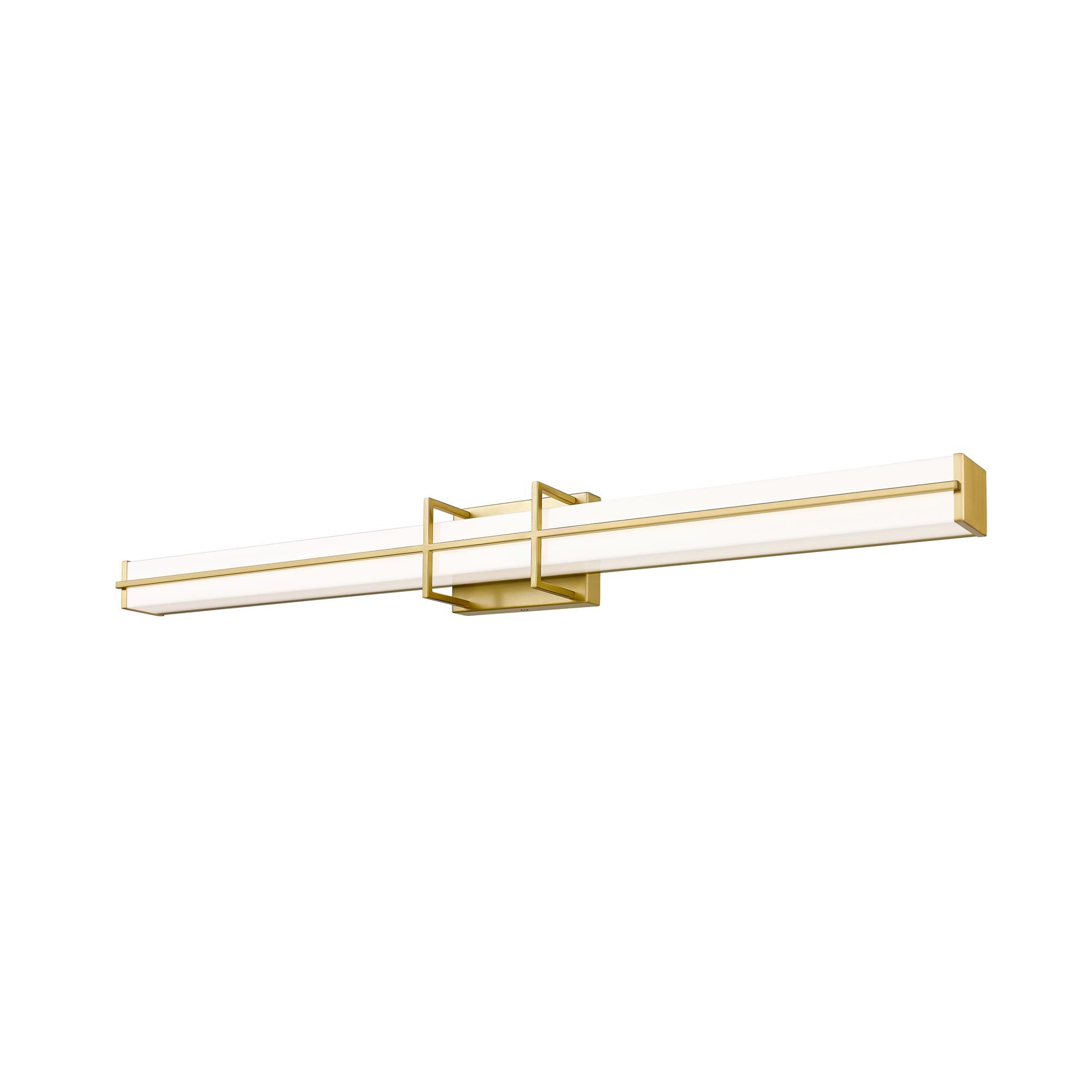 Shown in Modern Gold finish and Frosted glass and Frosted shade