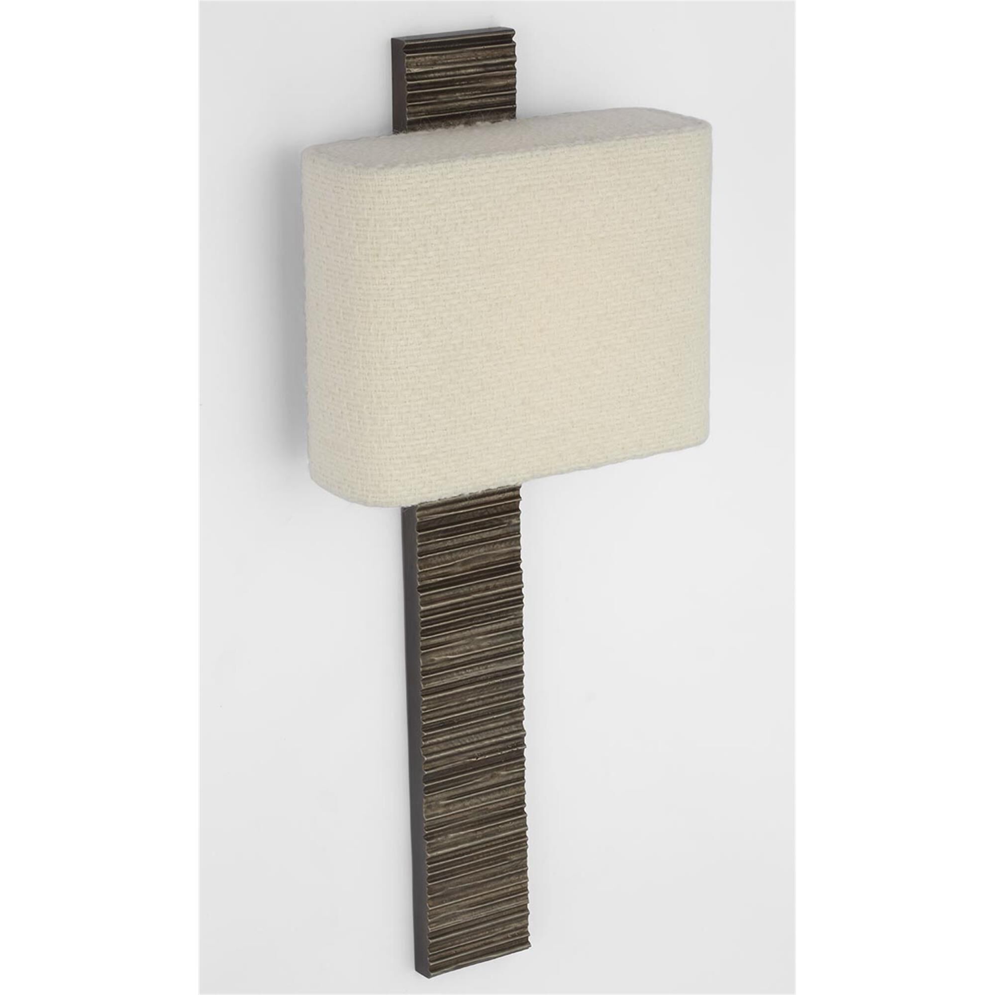 Shown in Ridged Graphite finish and Boucle Rectangle shade