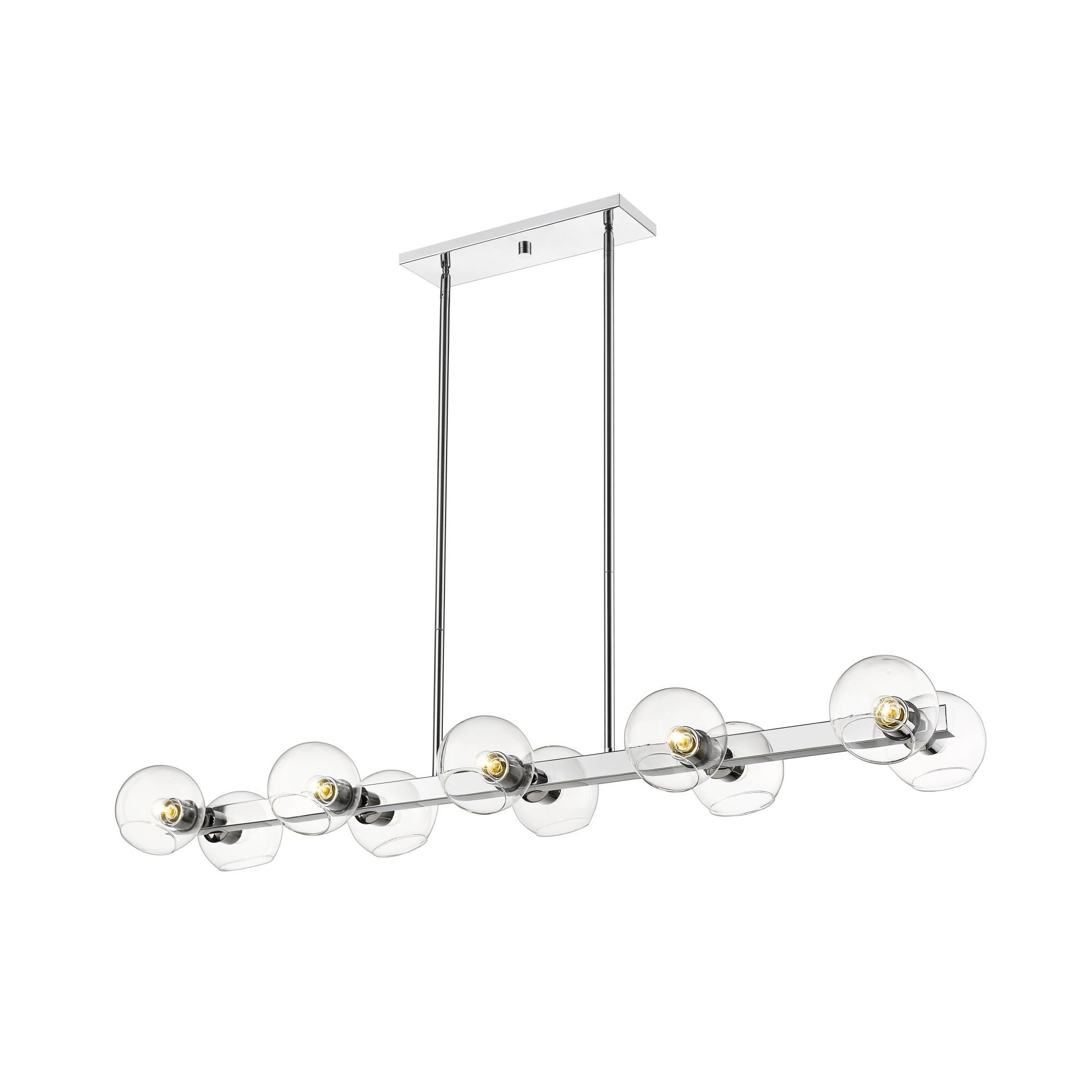 Shown in Chrome finish and Glass shade