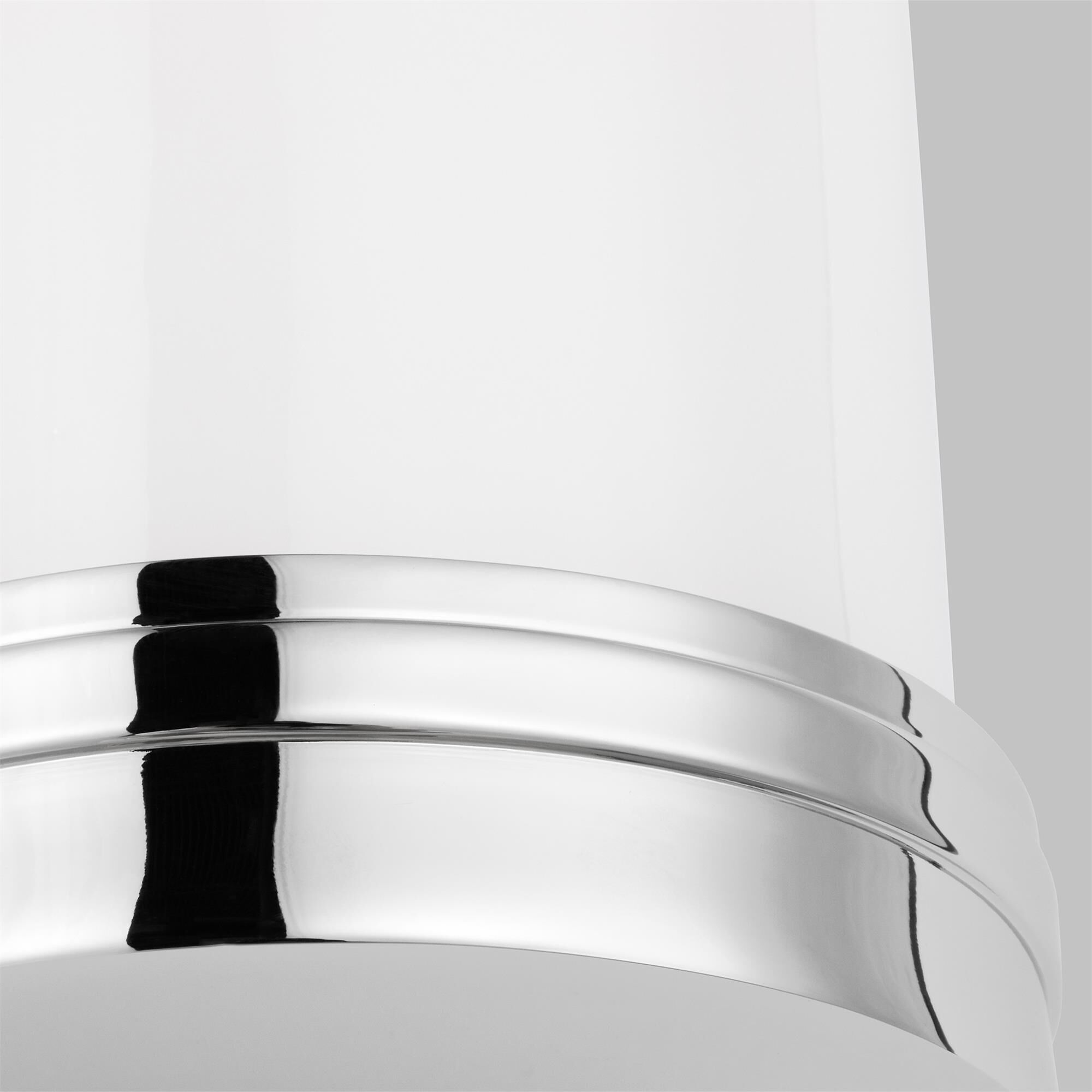 Shown in Polished Nickel finish and Opal Etched Glass shade