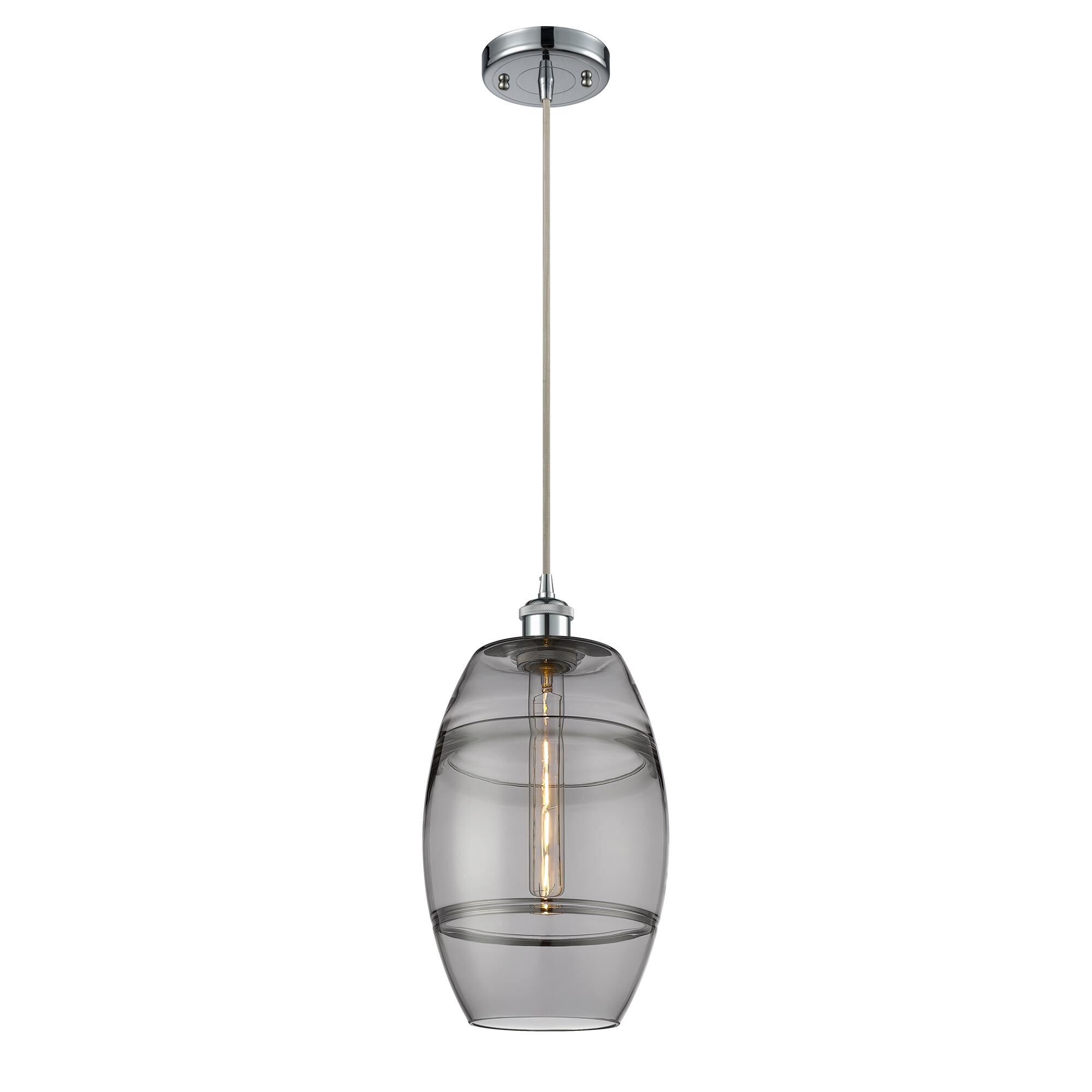 Shown in Polished Chrome finish and Light Smoke glass