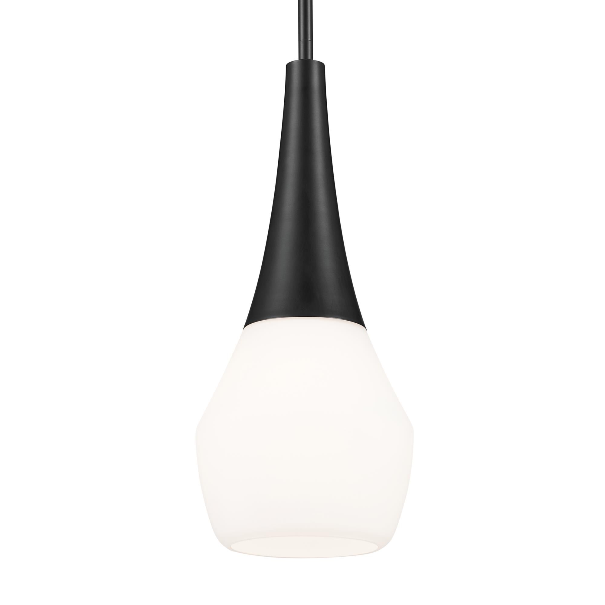 Shown in Black finish and Satin Etched Cased Opal glass