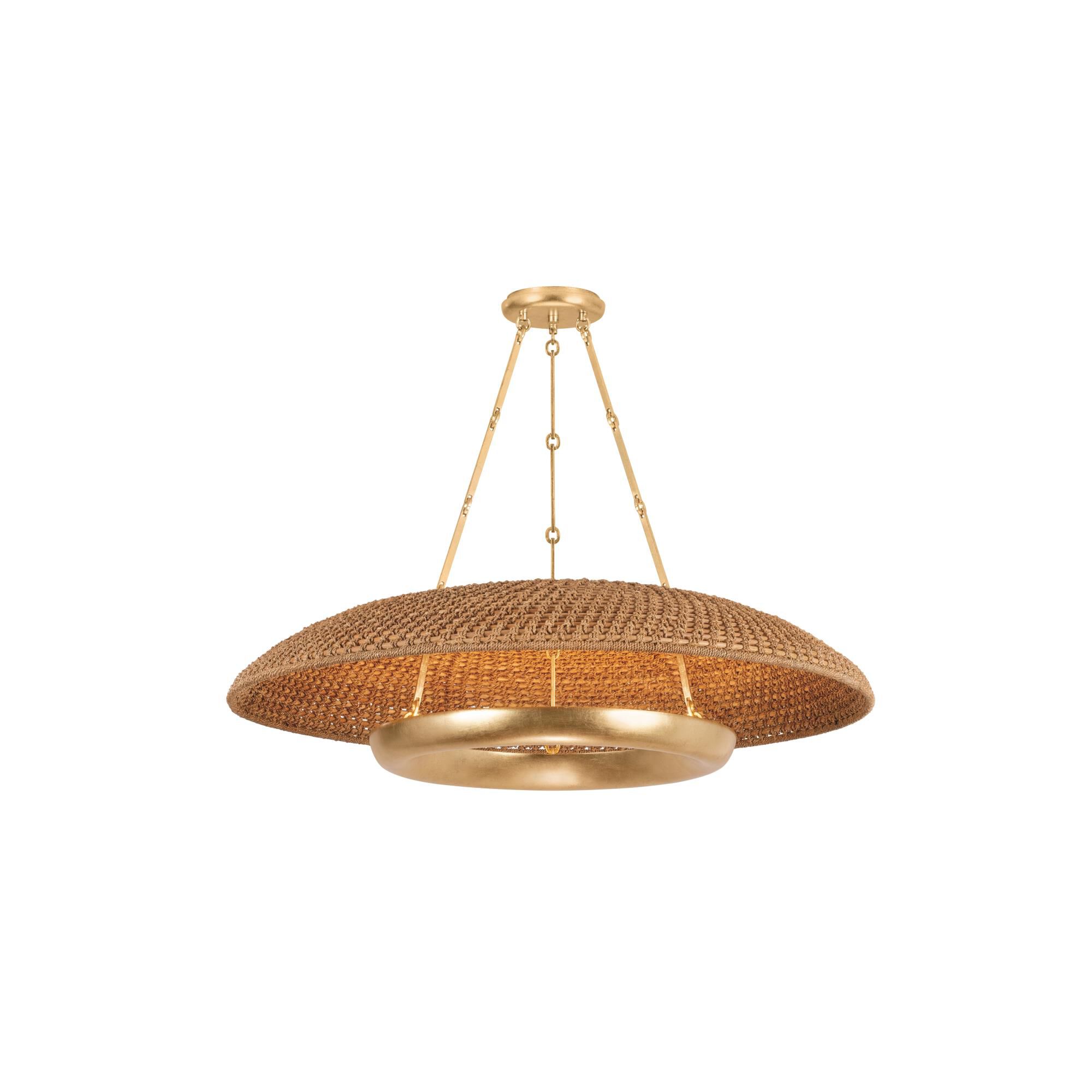 Shown in Vintage Gold Leaf finish and Lampakanay shade