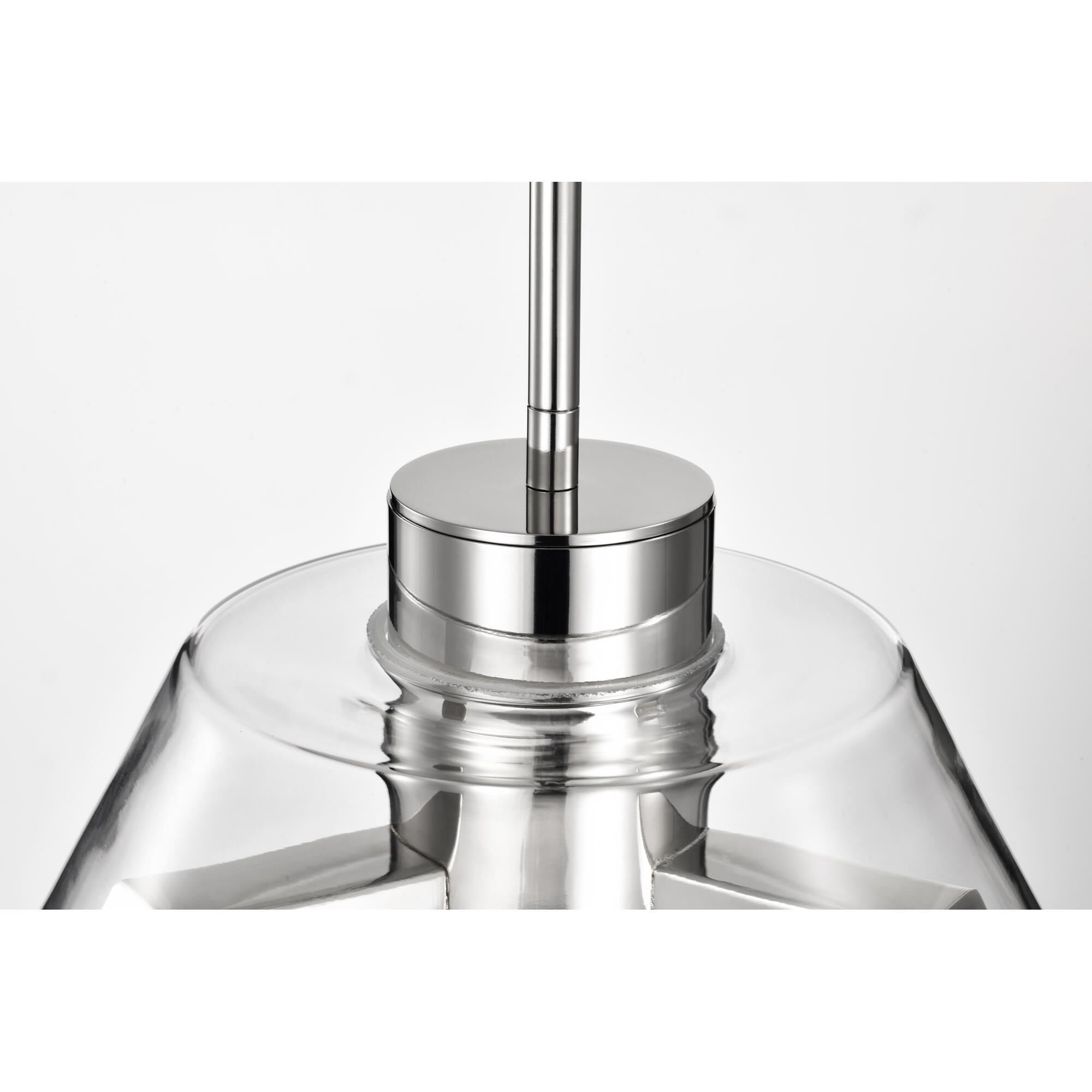 Shown in Polished Nickel finish and Clear glass