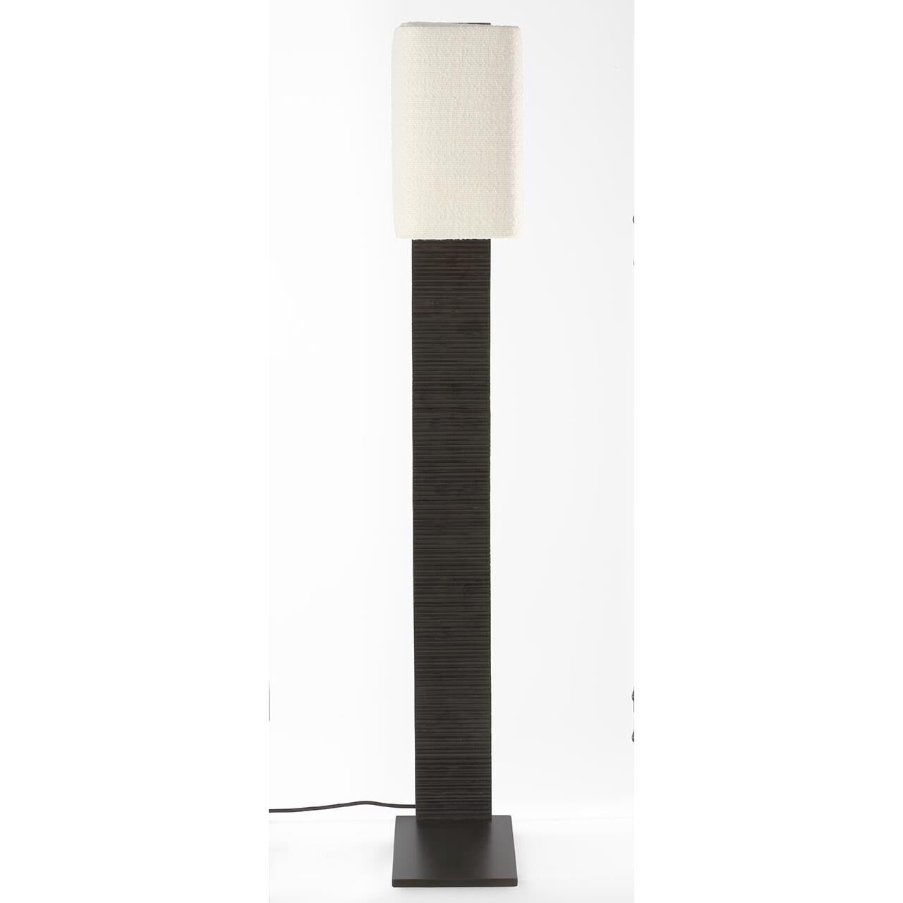 Shown in Ridged Carbon finish and Boucle Rectangle shade