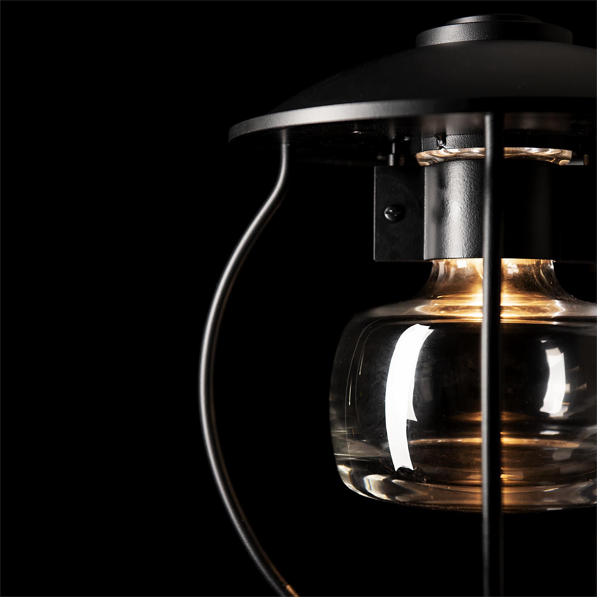 Shown in Coastal Black finish and Clear glass