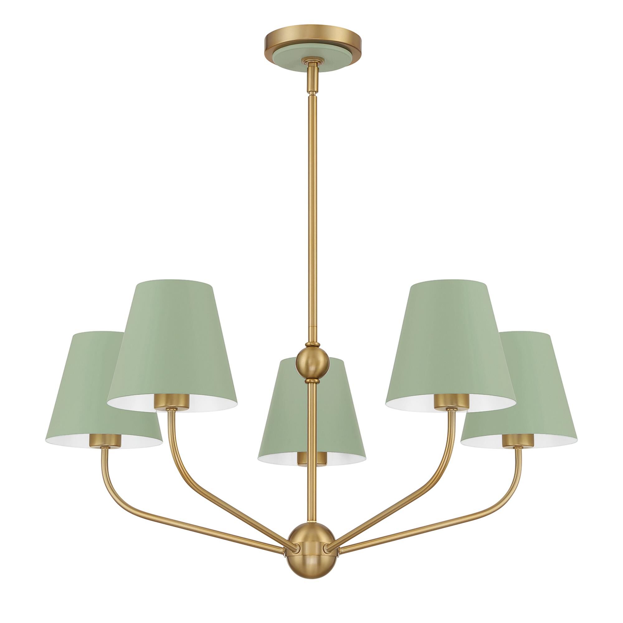 Shown in Vibrant Gold and Green finish and Steel shade
