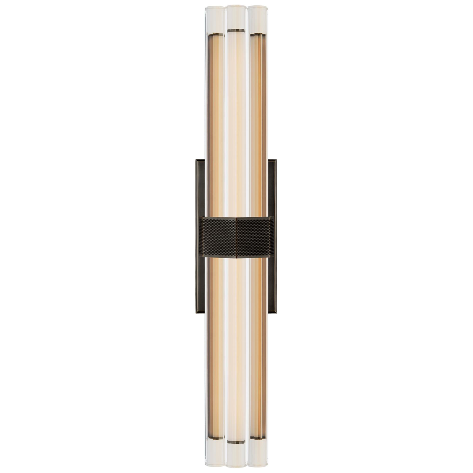 Shown in Bronze finish and Crystal glass and Crystal shade