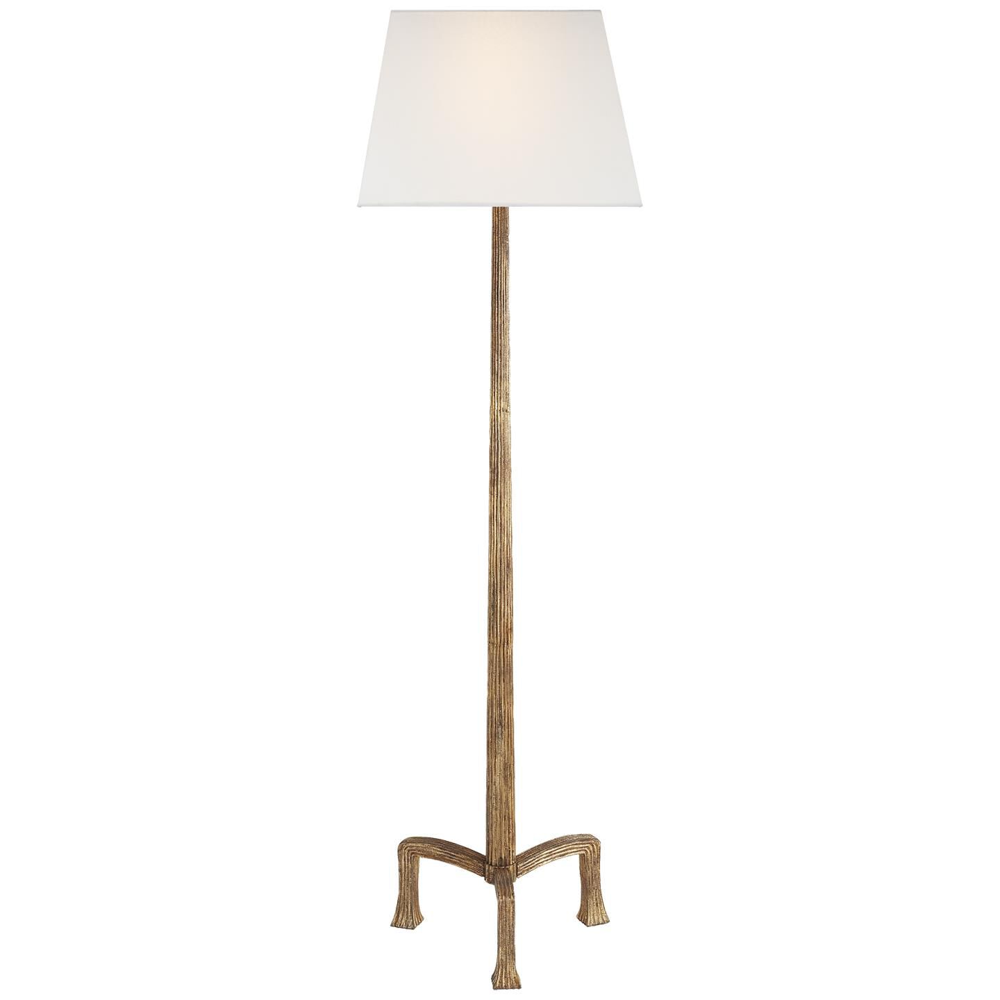 Shown in Gilded Iron finish and Linen shade