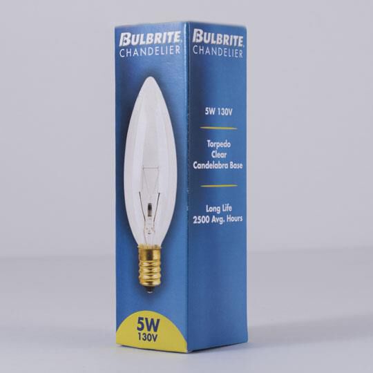 5 Watt 2700K B8 Incandescent Light Bulb,
