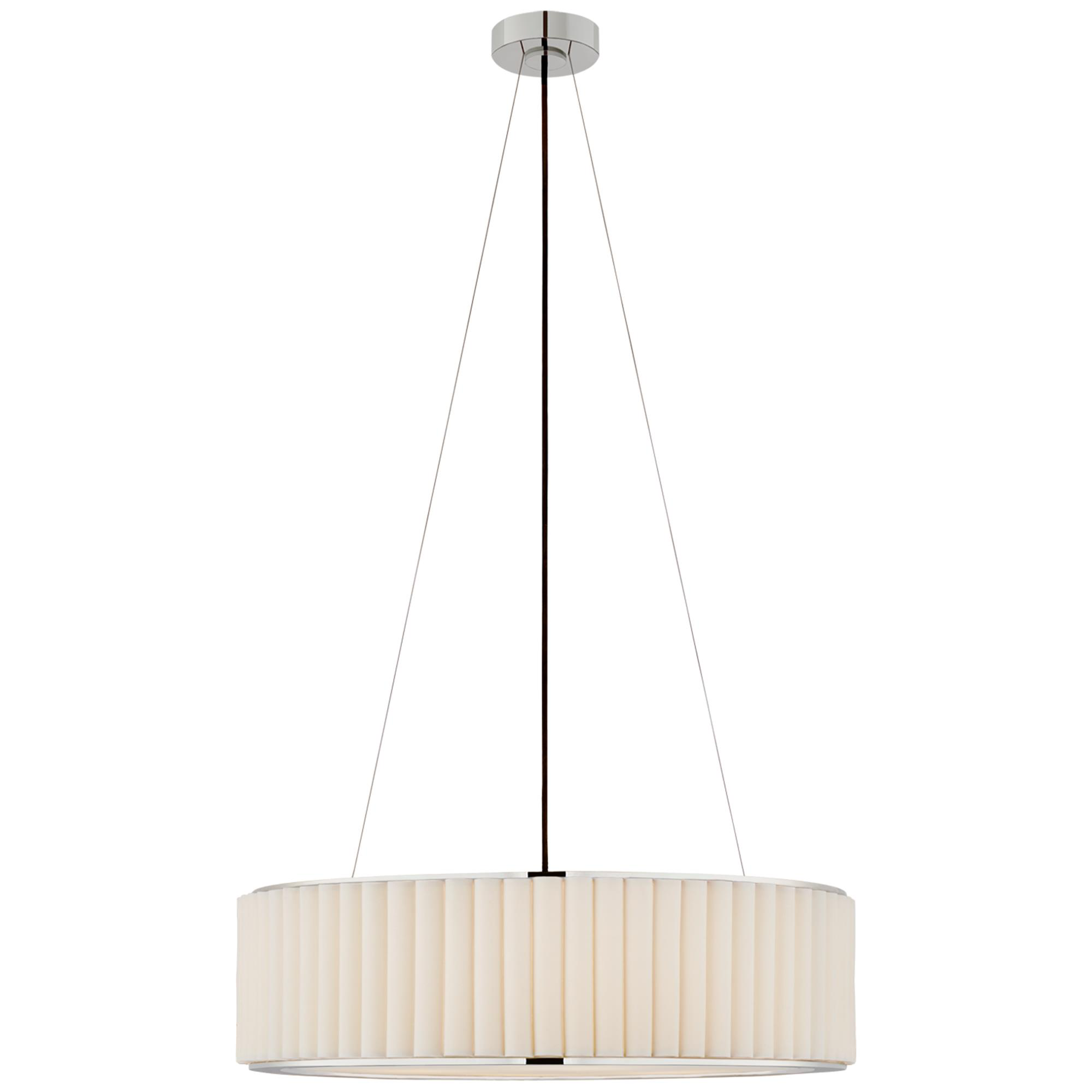 Shown in Polished Nickel finish and Linen shade