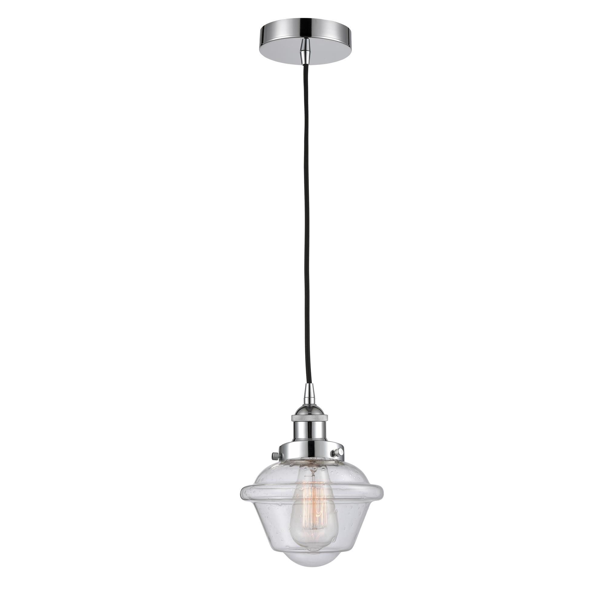 Shown in Polished Chrome finish and Seedy Small Oxford glass