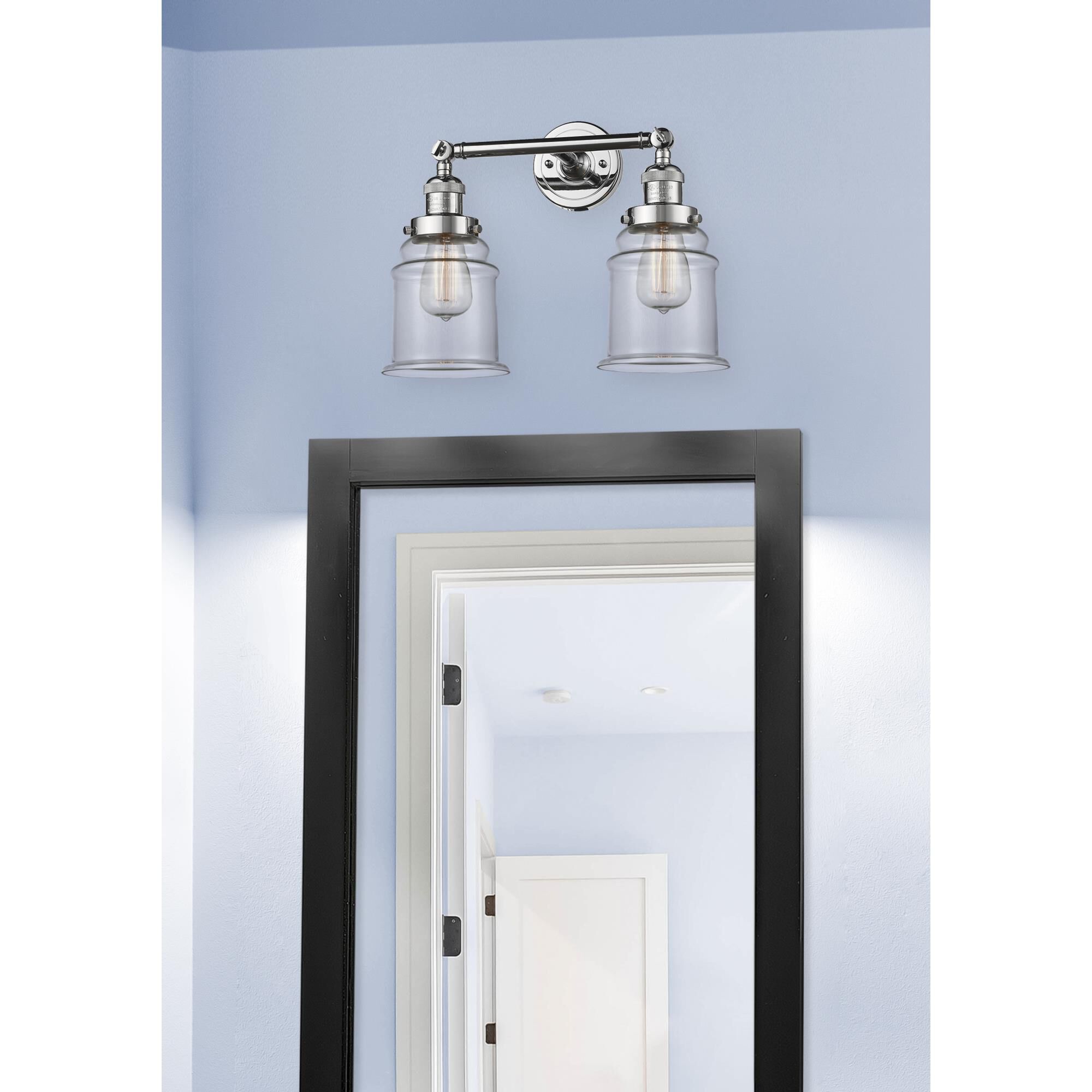 Shown in Polished Chrome finish and Clear glass