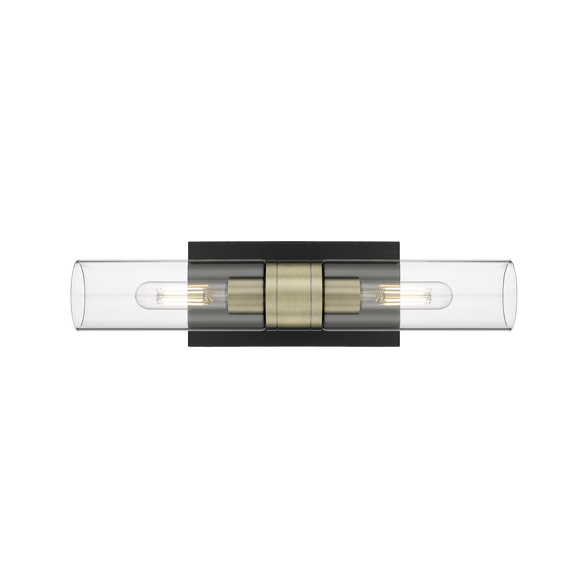 Shown in Black Antique Brass finish and Clear glass