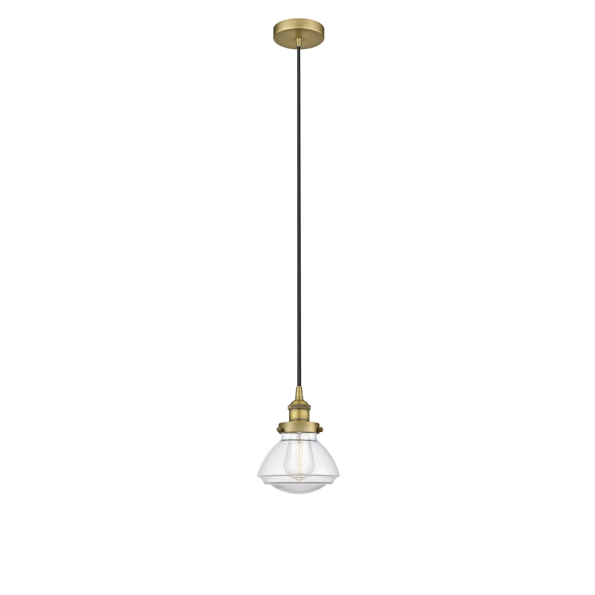 Shown in Brushed Brass finish and Clear glass