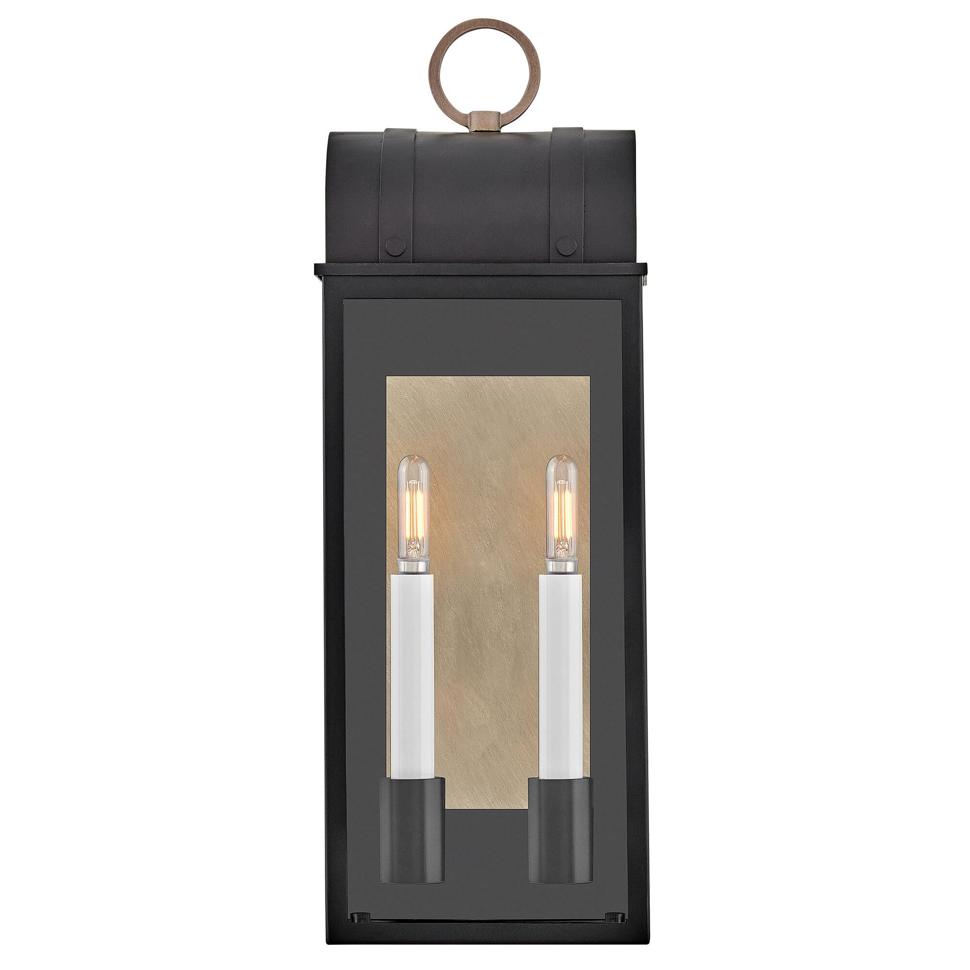 Shown in Black finish and Clear glass and Burnished Bronze accent