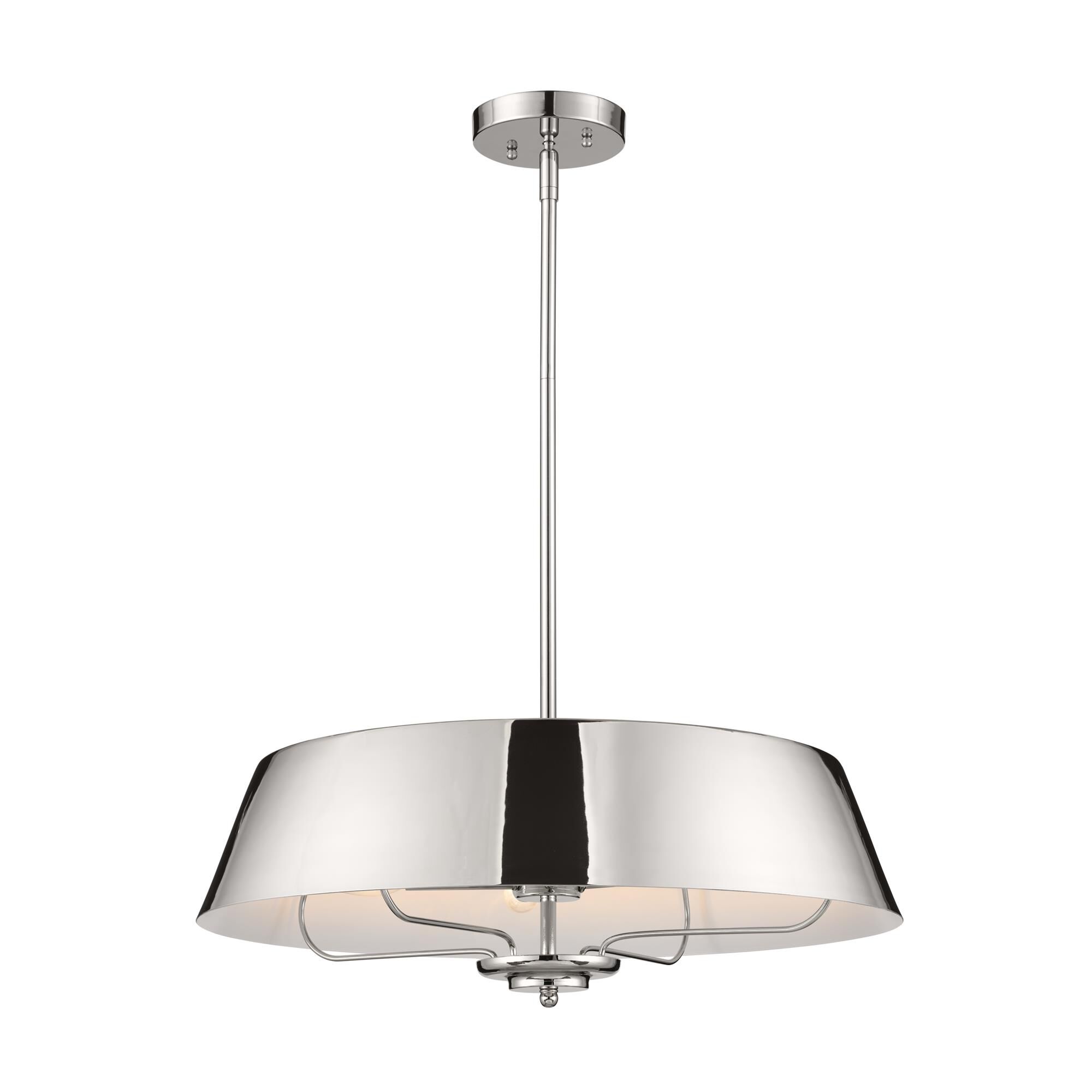 Shown in Polished Nickel finish and Metal shade