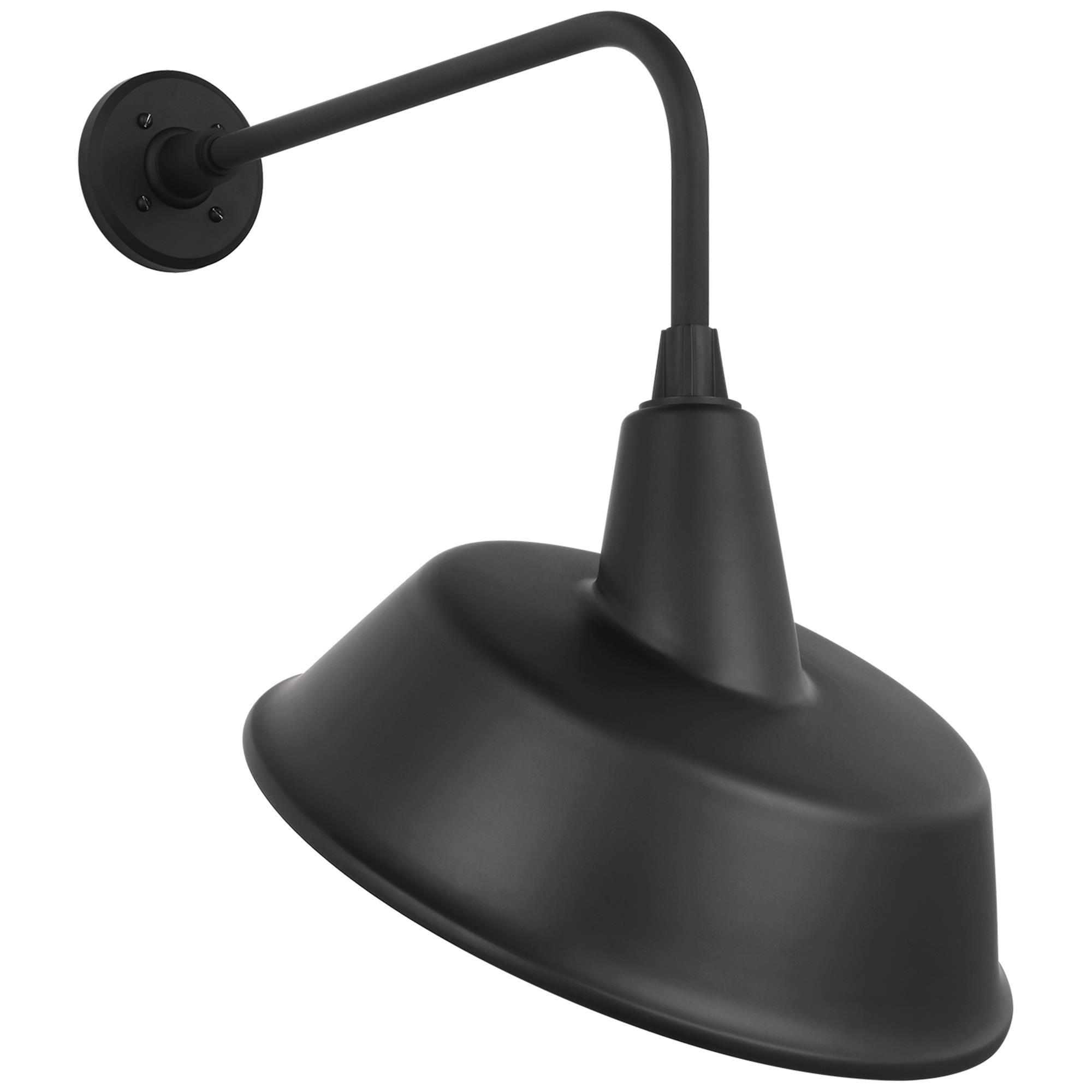 Shown in Matte Black finish and Black shade