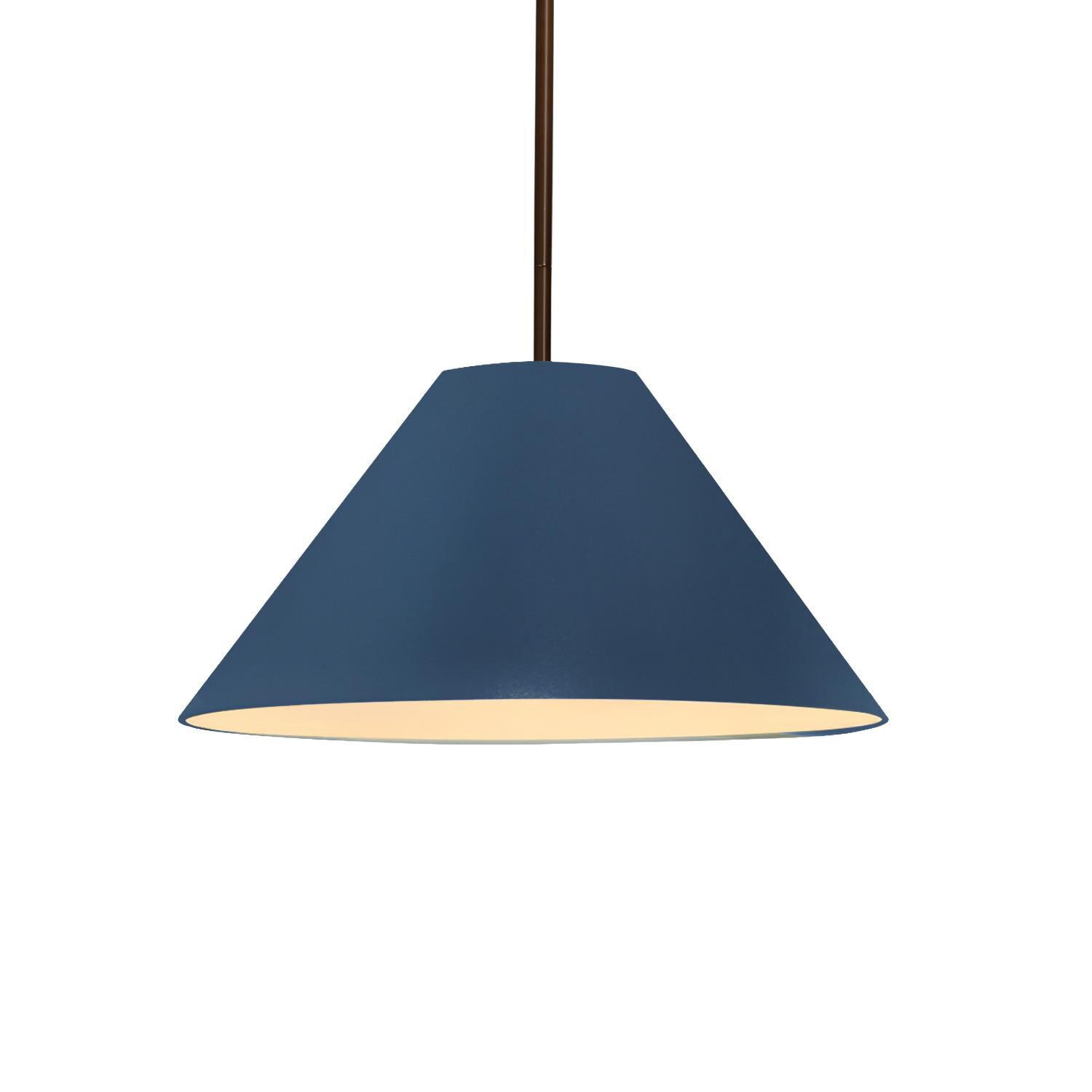 Shown in Dark Bronze finish and Midnight Sky with Matte White Internal shade