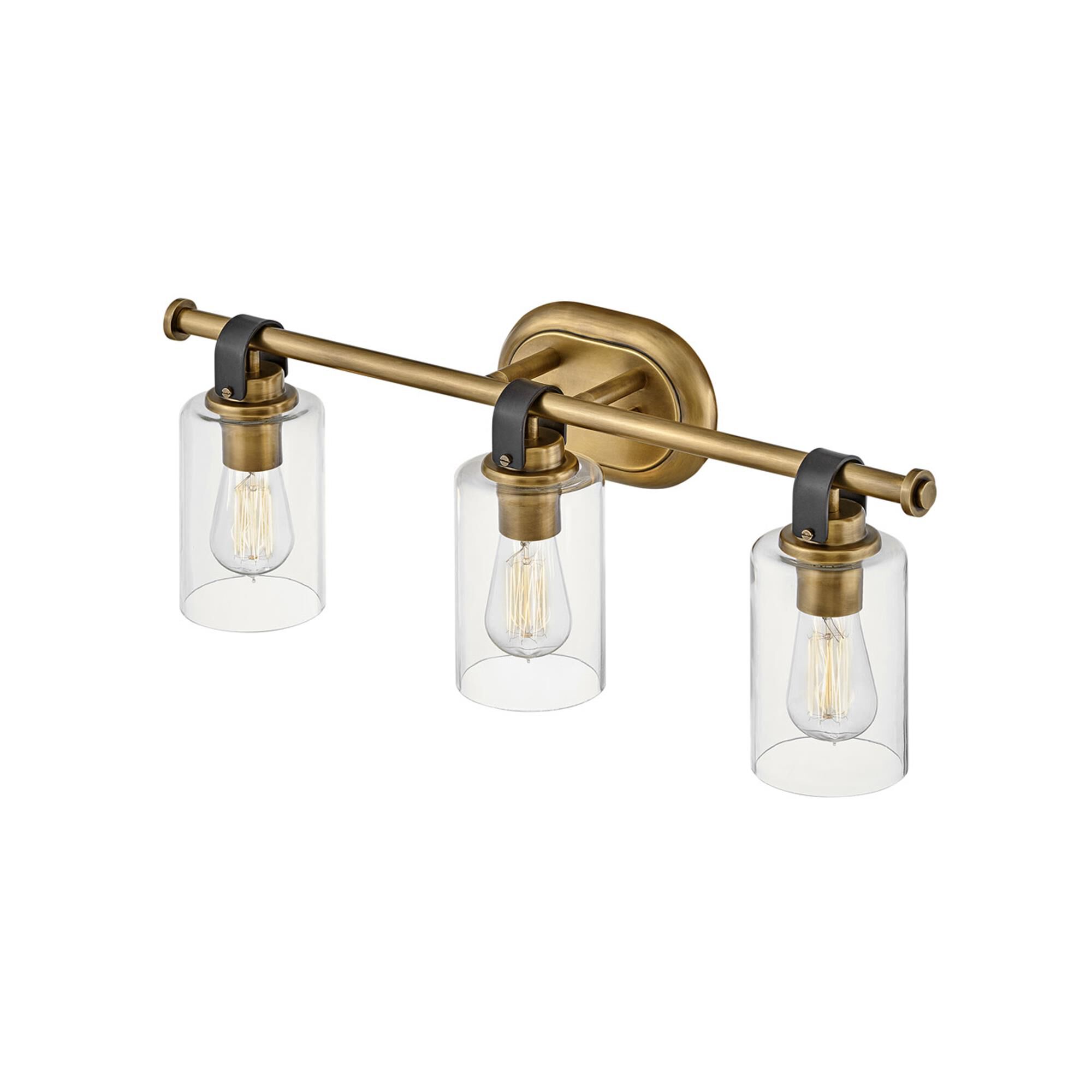 Shown in Heritage Brass finish and Clear glass