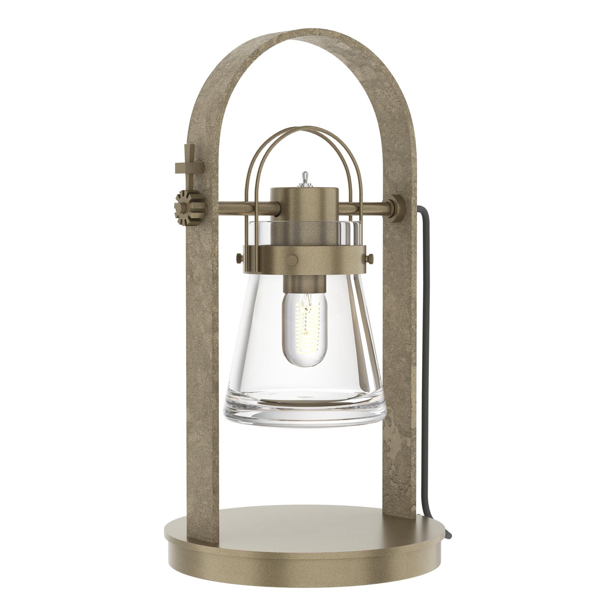 Shown in Soft Gold finish and Clear  glass