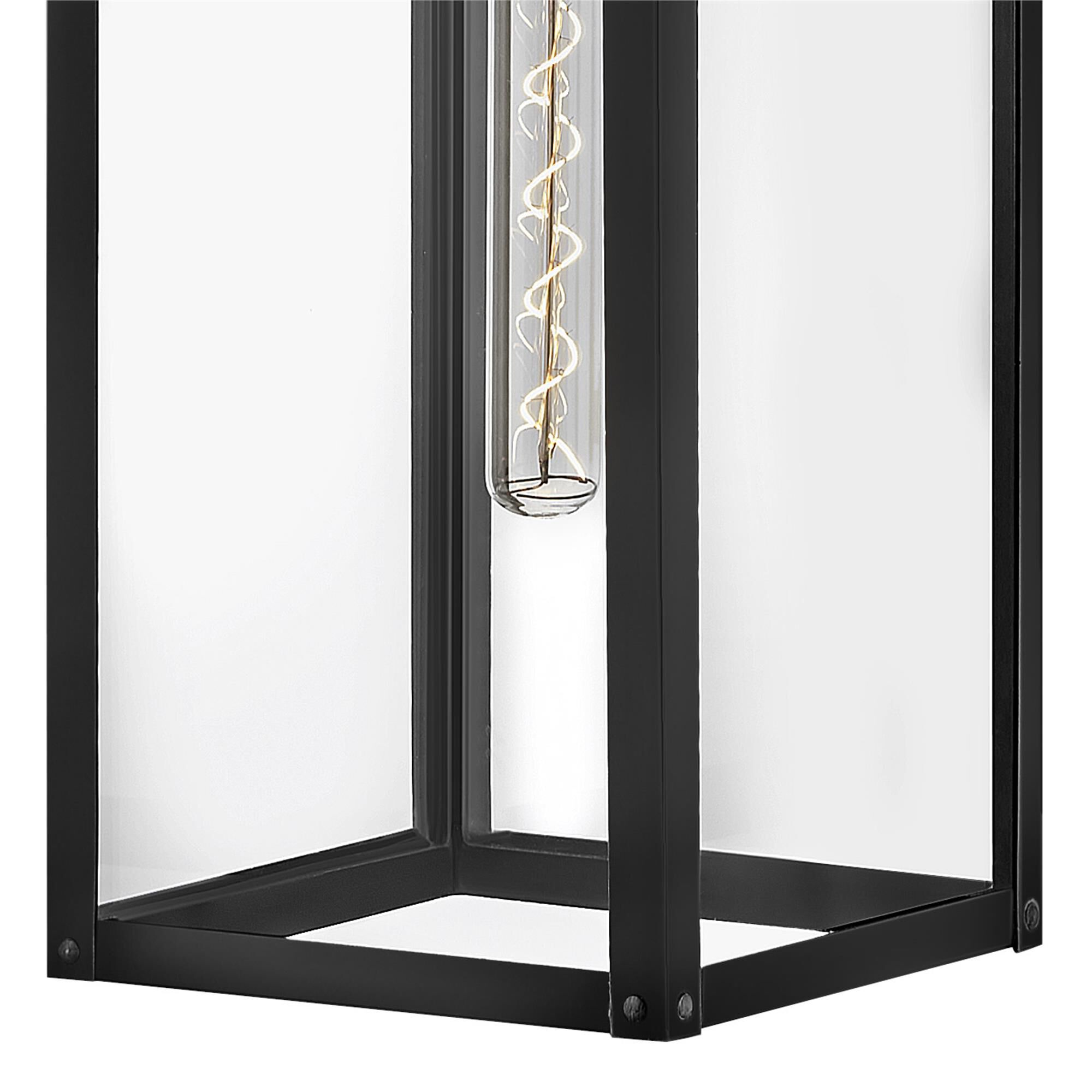 Shown in Black finish and Clear glass