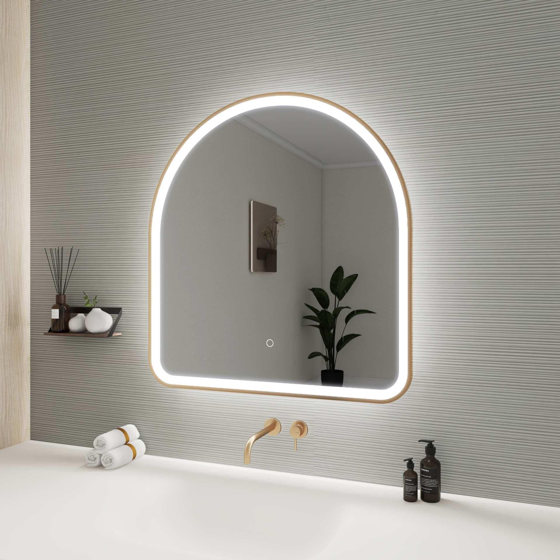 Harmoni 32 Inch Arched LED Lighted Mirror by Elegant Decor