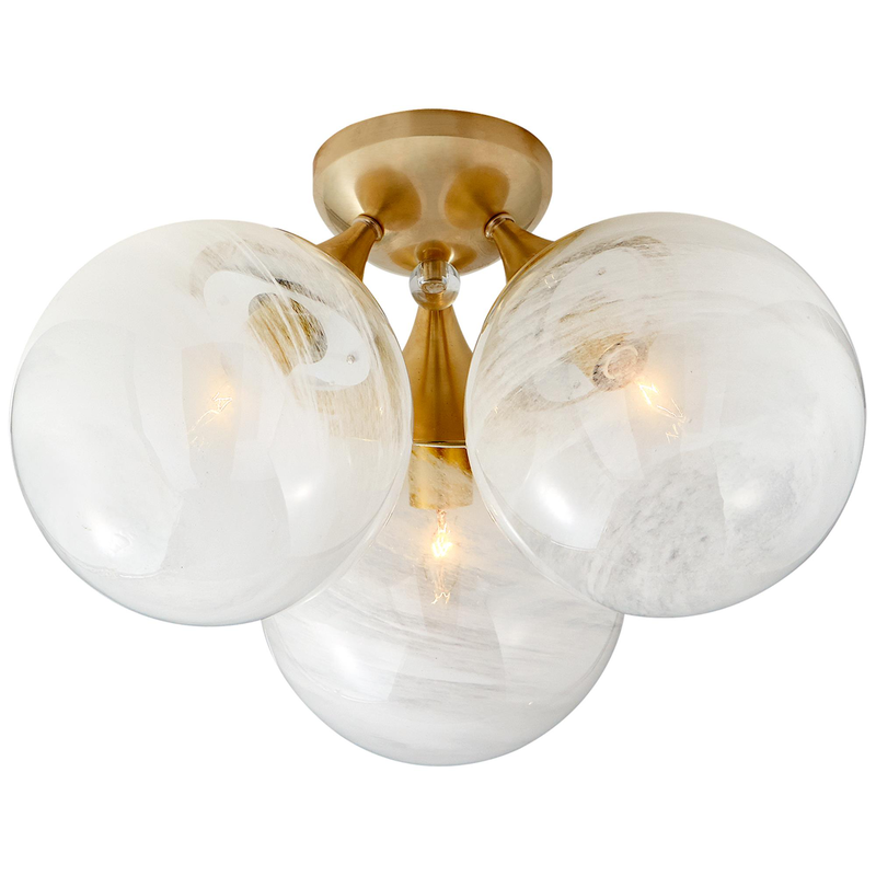 AERIN Cristol 15 Inch 3 Light Flush Mount by Visual Comfort Signature Collection