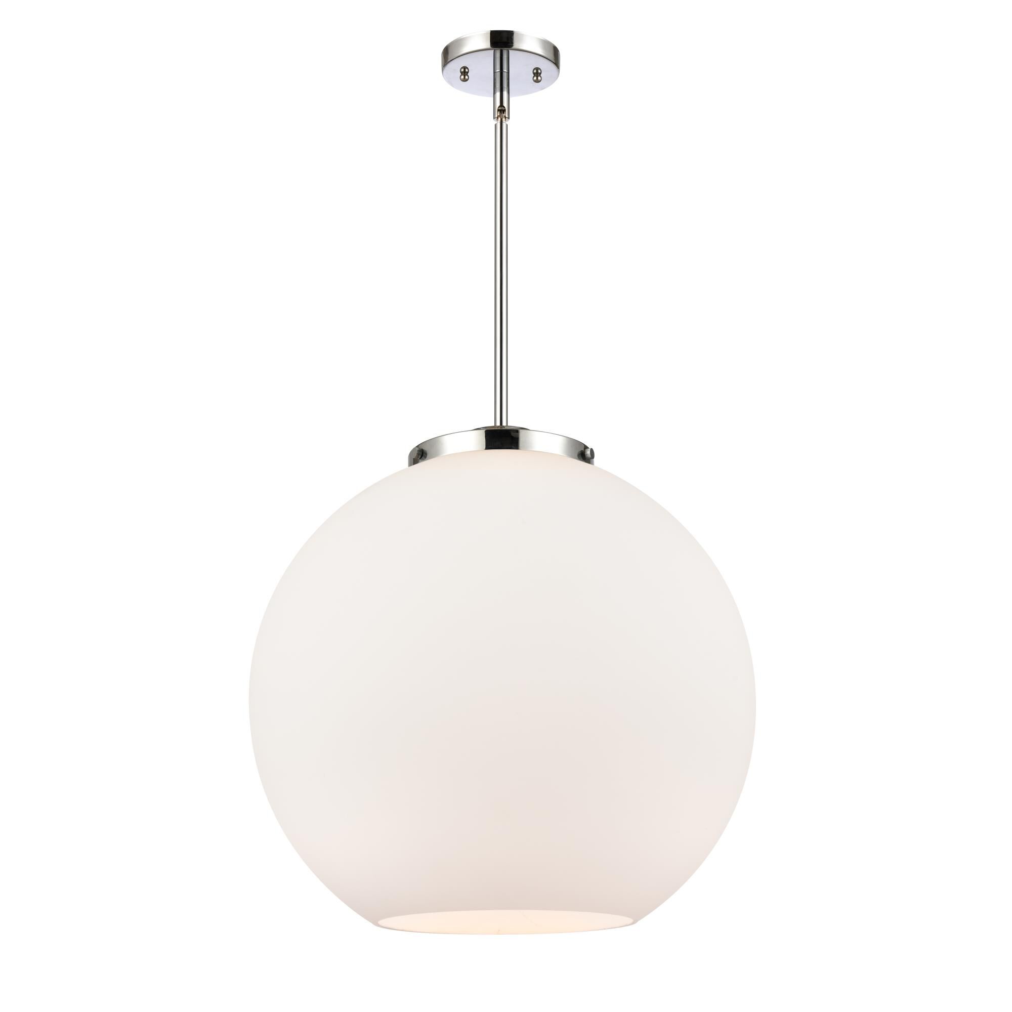 Shown in Polished Chrome finish and Cased Matte White Large Athens glass