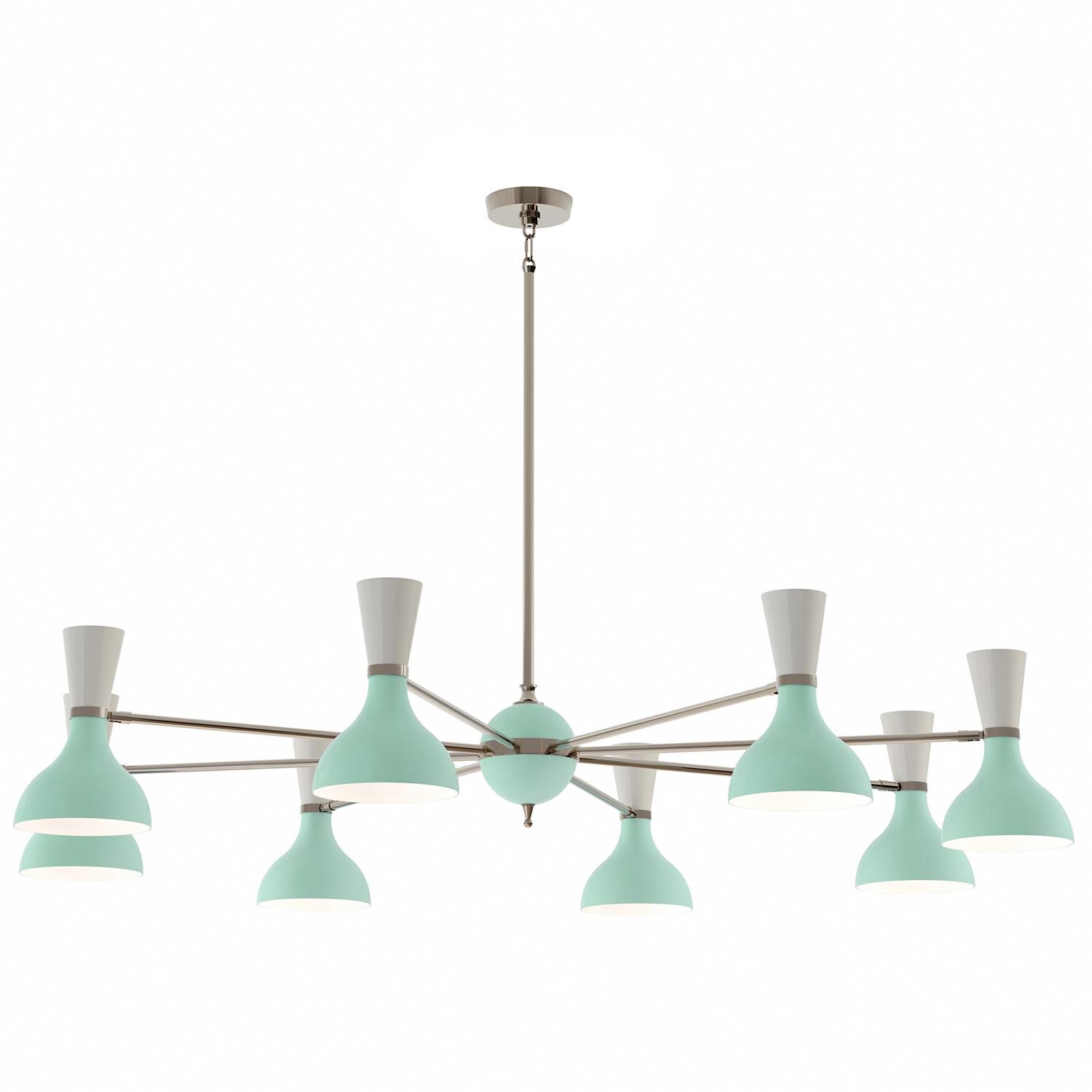 Shown in Polished Nickel finish and Mint and Lily shade