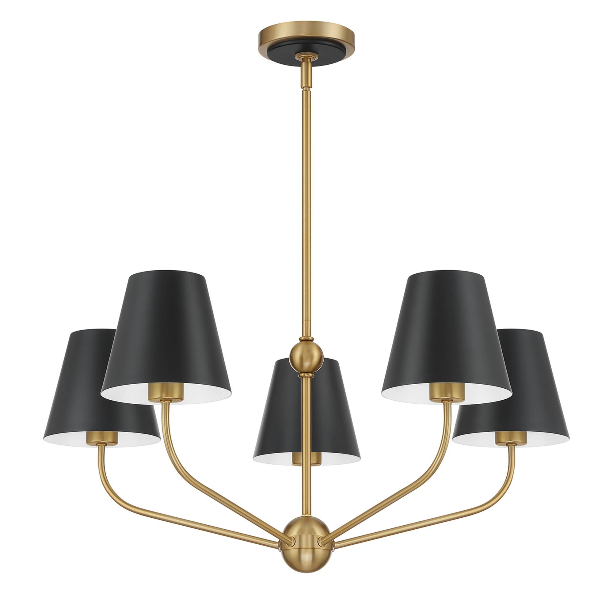 Shown in Vibrant Gold and Matte Black finish and Steel shade