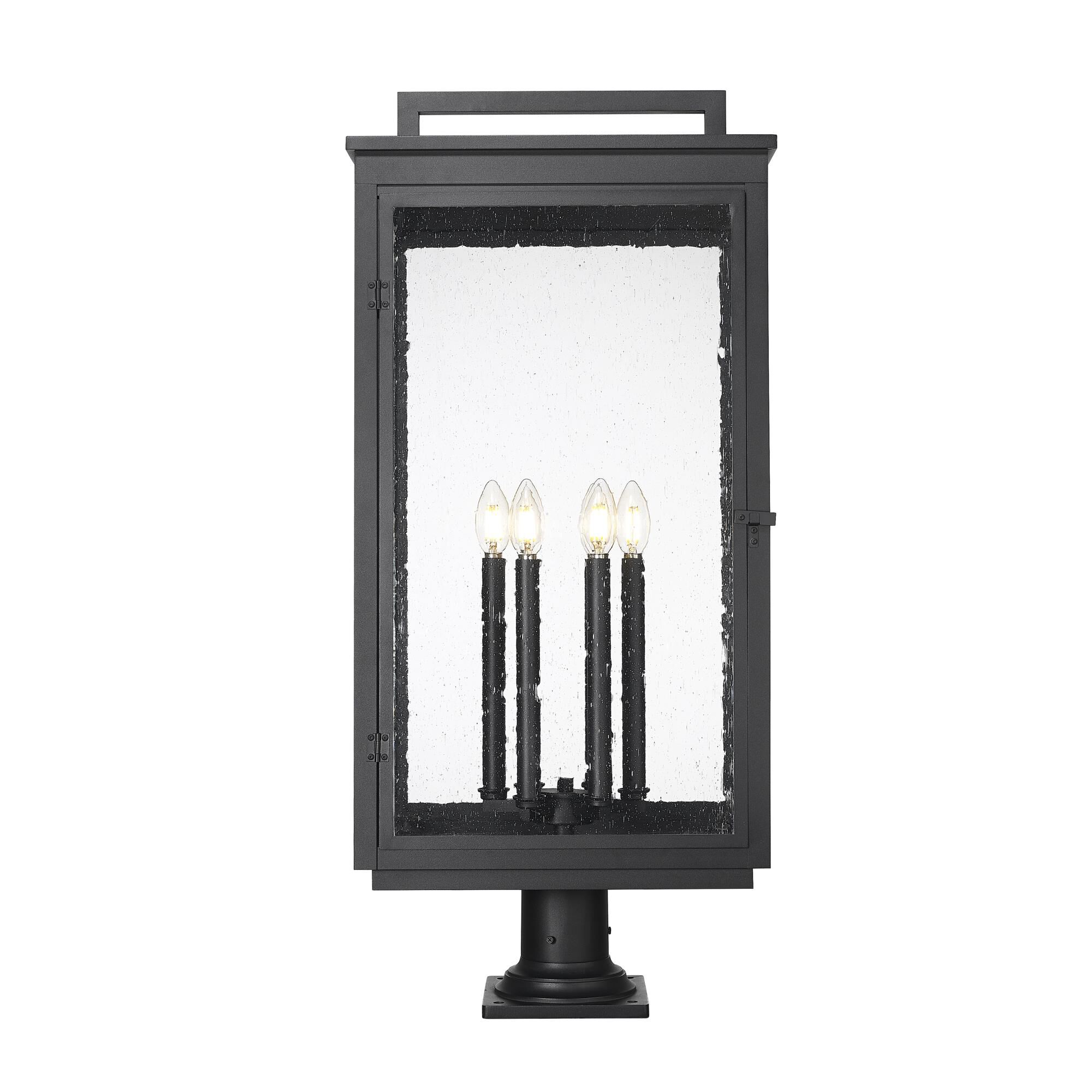 Shown in Sand Black finish and Clear Seedy glass and Clear Seedy shade