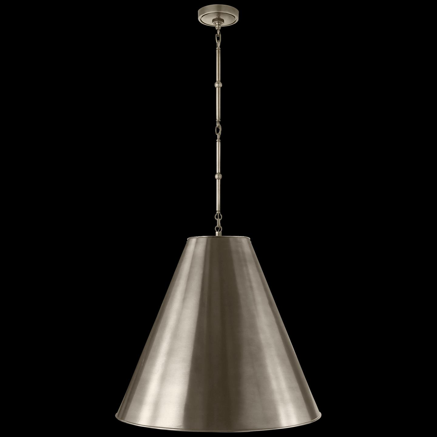 Shown in Antique Nickel finish and Antique Nickel shade