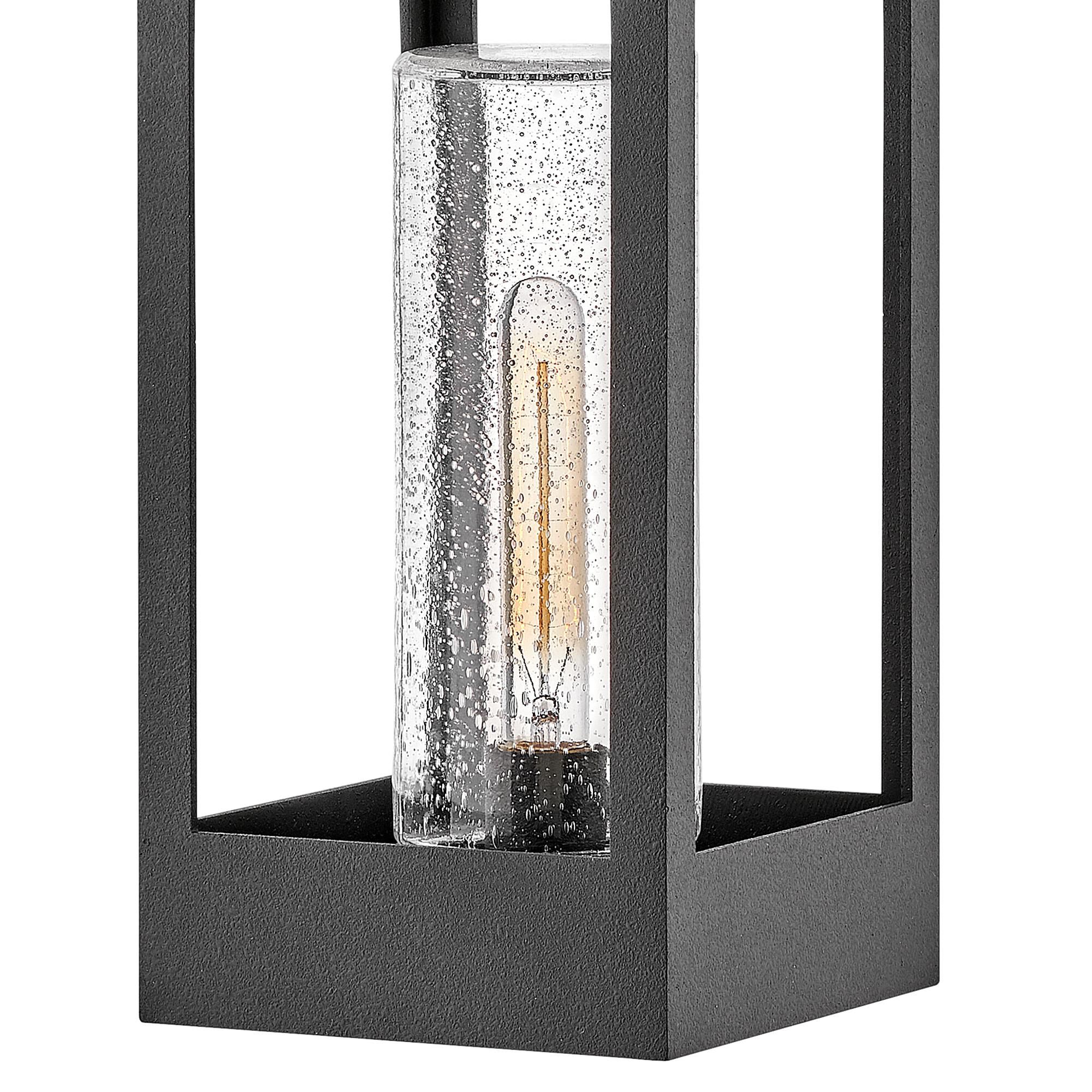 Shown in Distressed Zinc finish and Clear Seedy glass