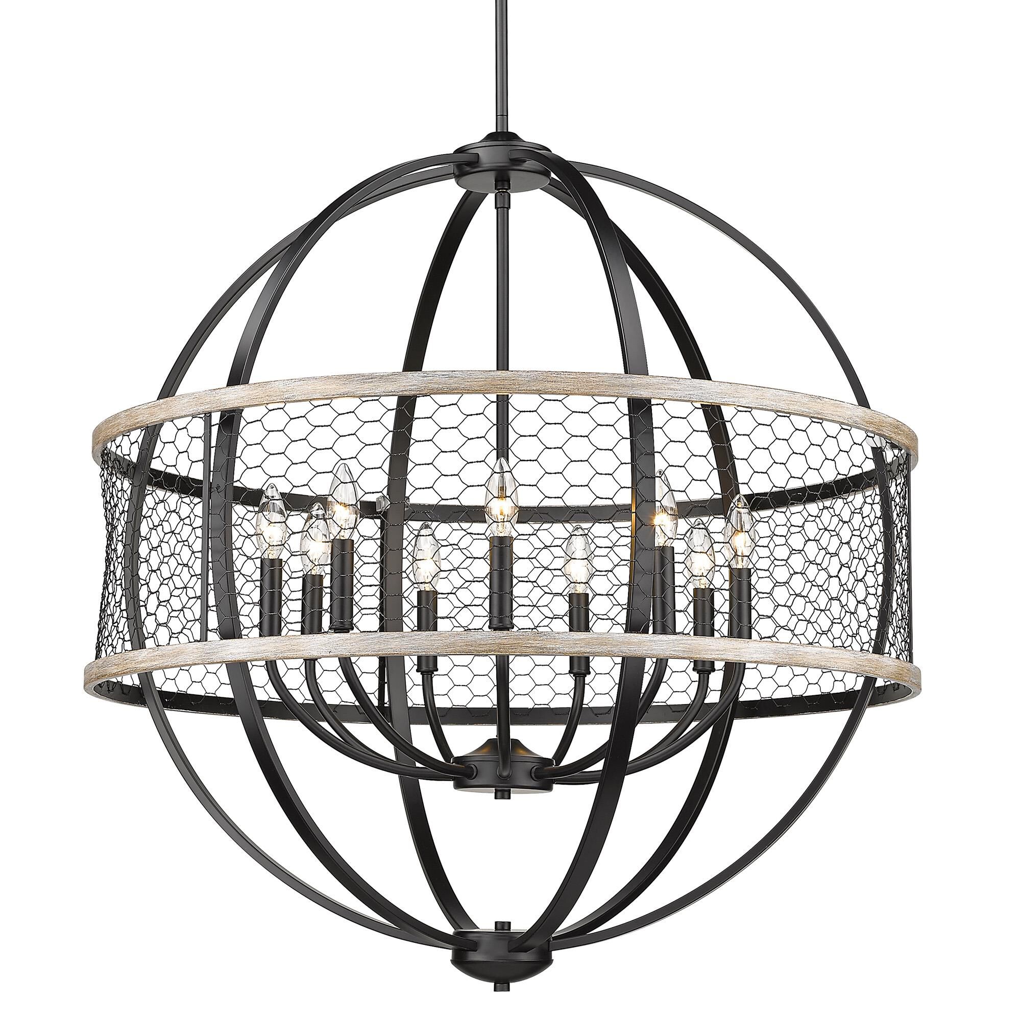 Roost 32 Inch 9 Light Chandelier by Golden Lighting