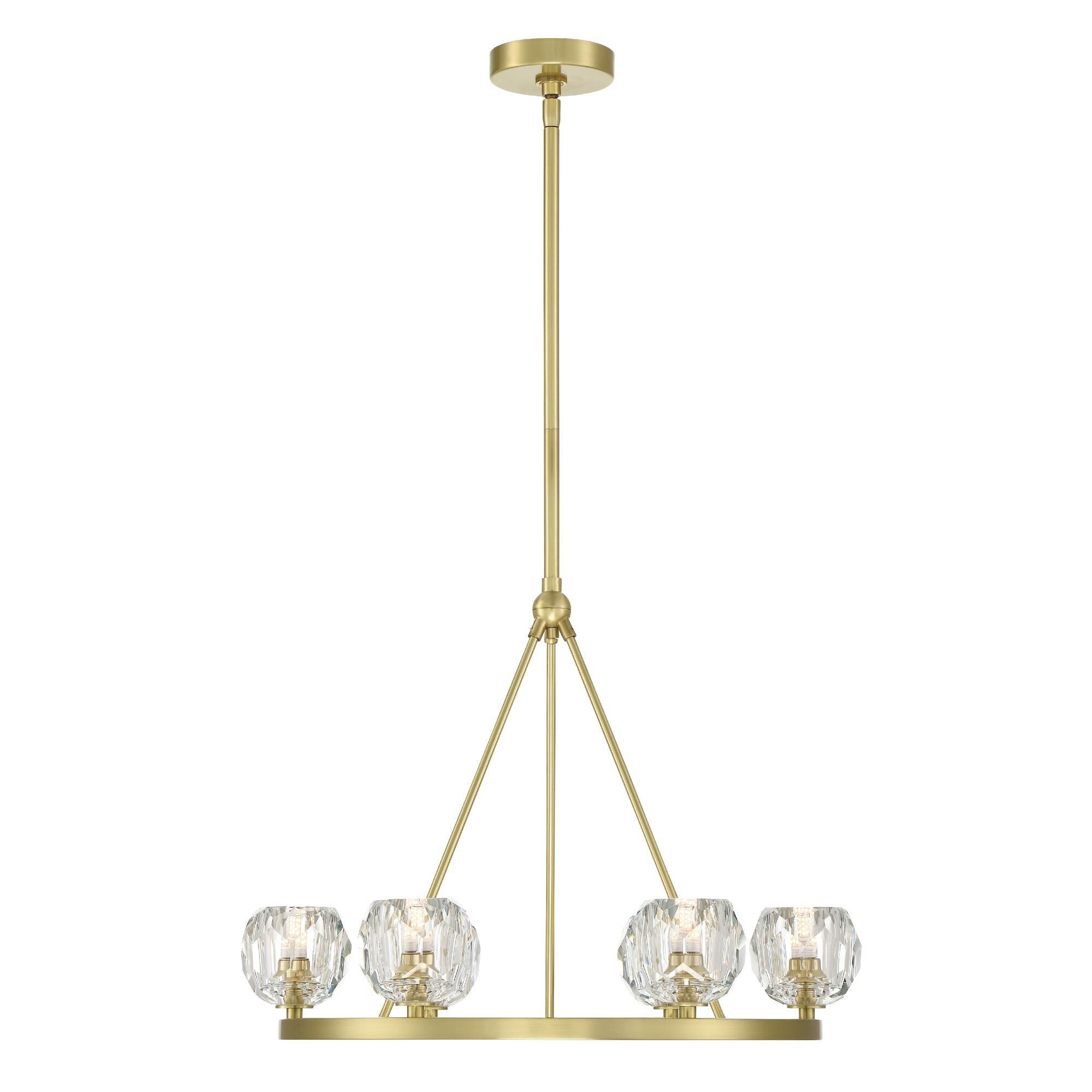 Shown in Soft Brass finish and Faceted Cut crystal and Crystal glass and Crystal shade