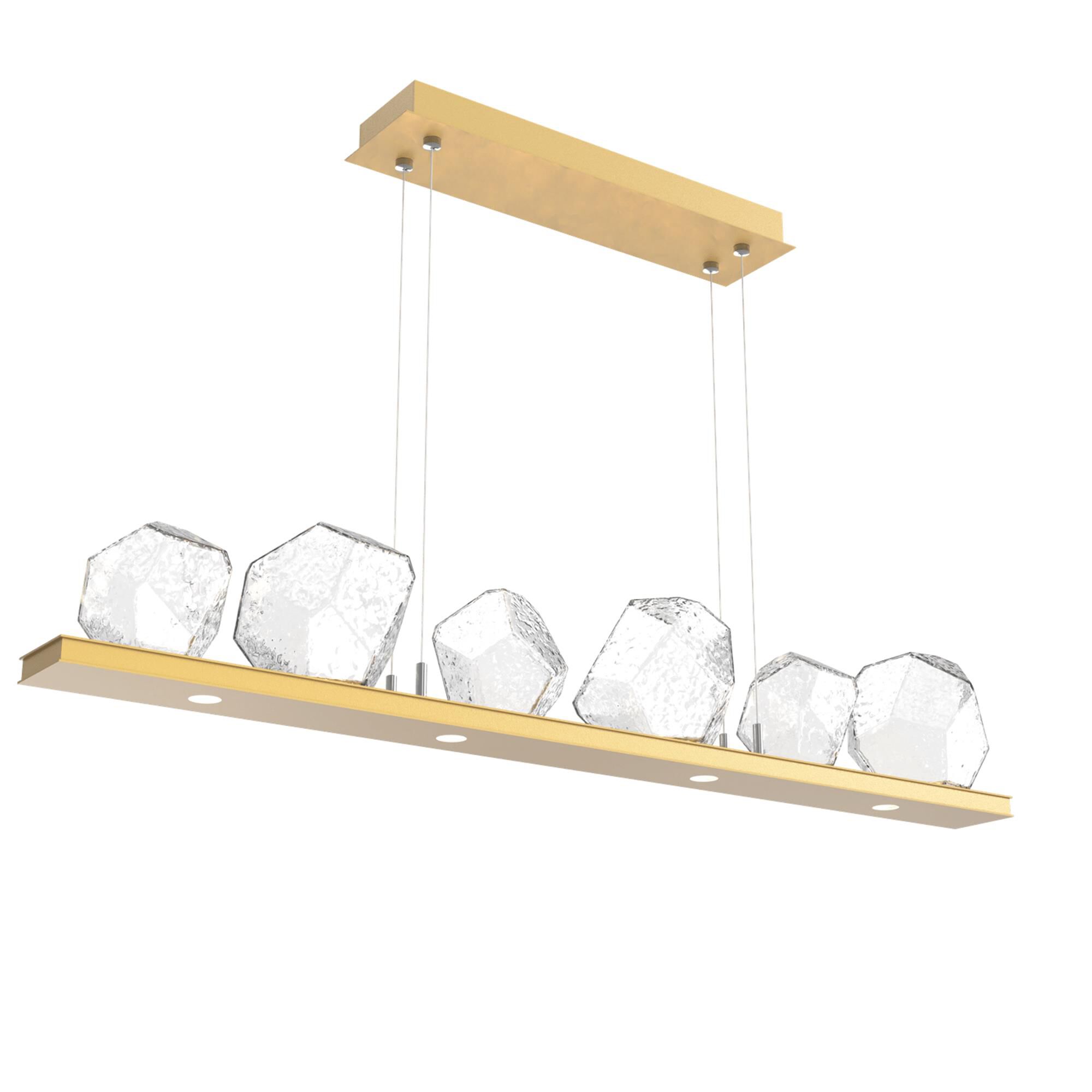 Shown in Gilded Brass finish and Clear glass