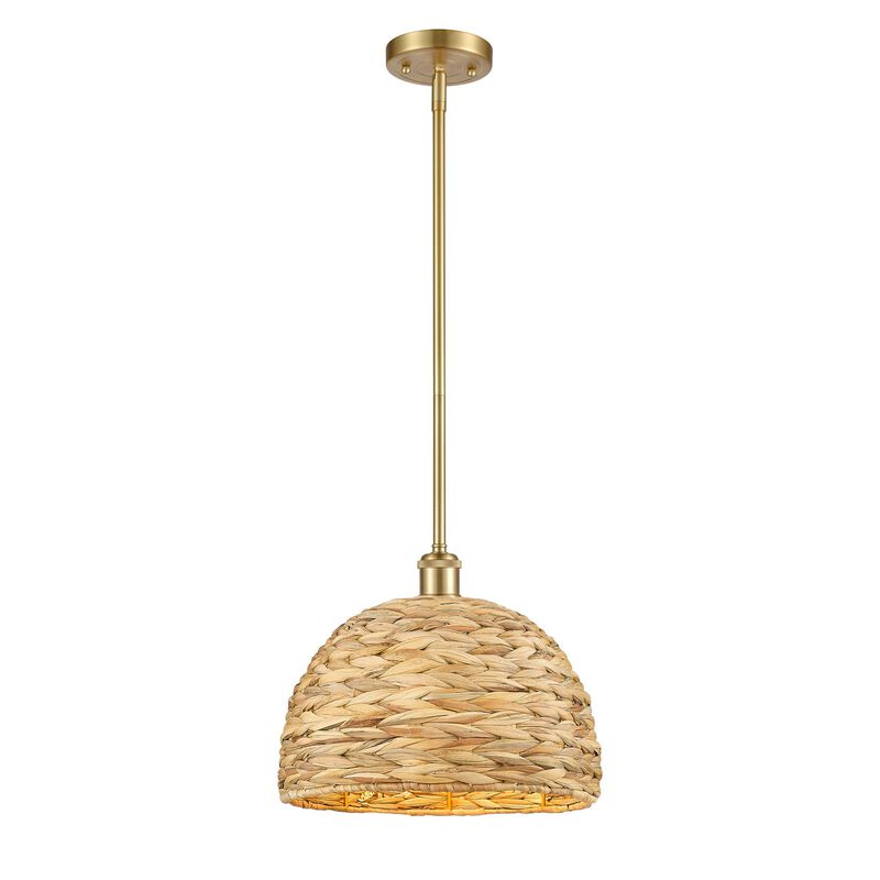Bruno Marashlian Woven Rattan 12 Inch Mini Pendant by Innovations Lighting