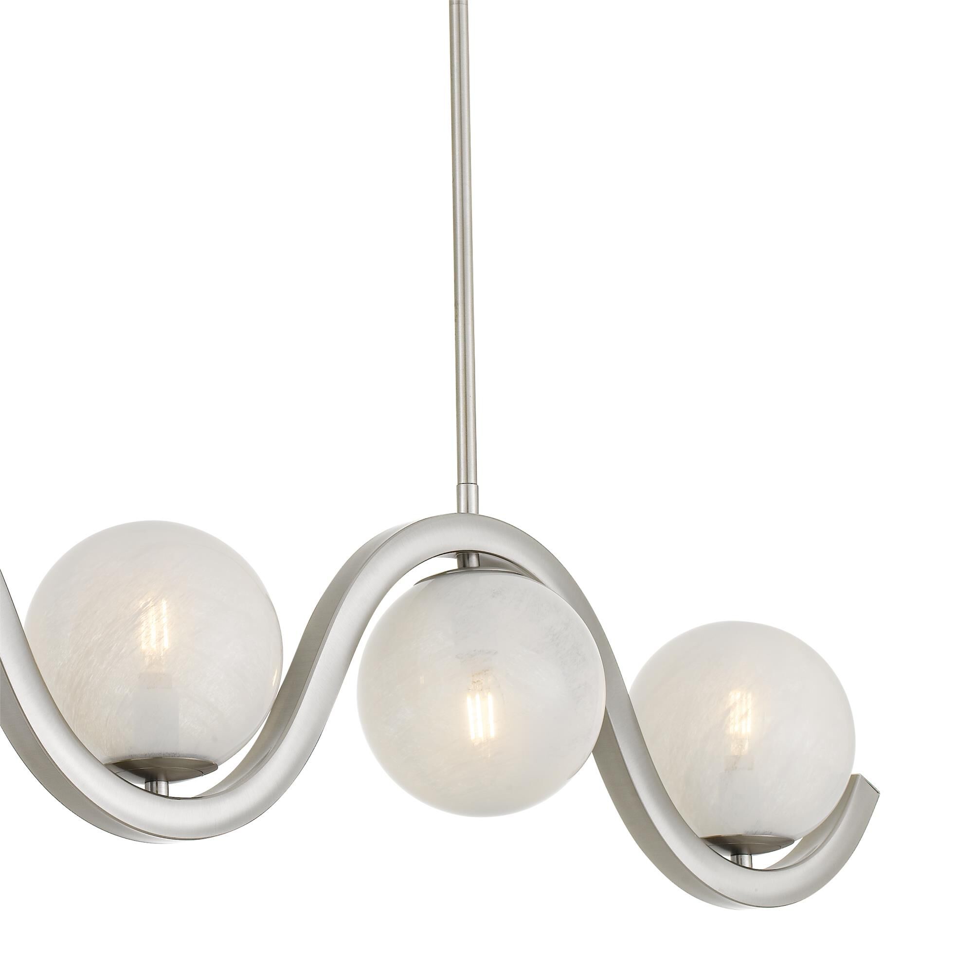 Shown in Brushed Nickel finish and Cloud Glass shade