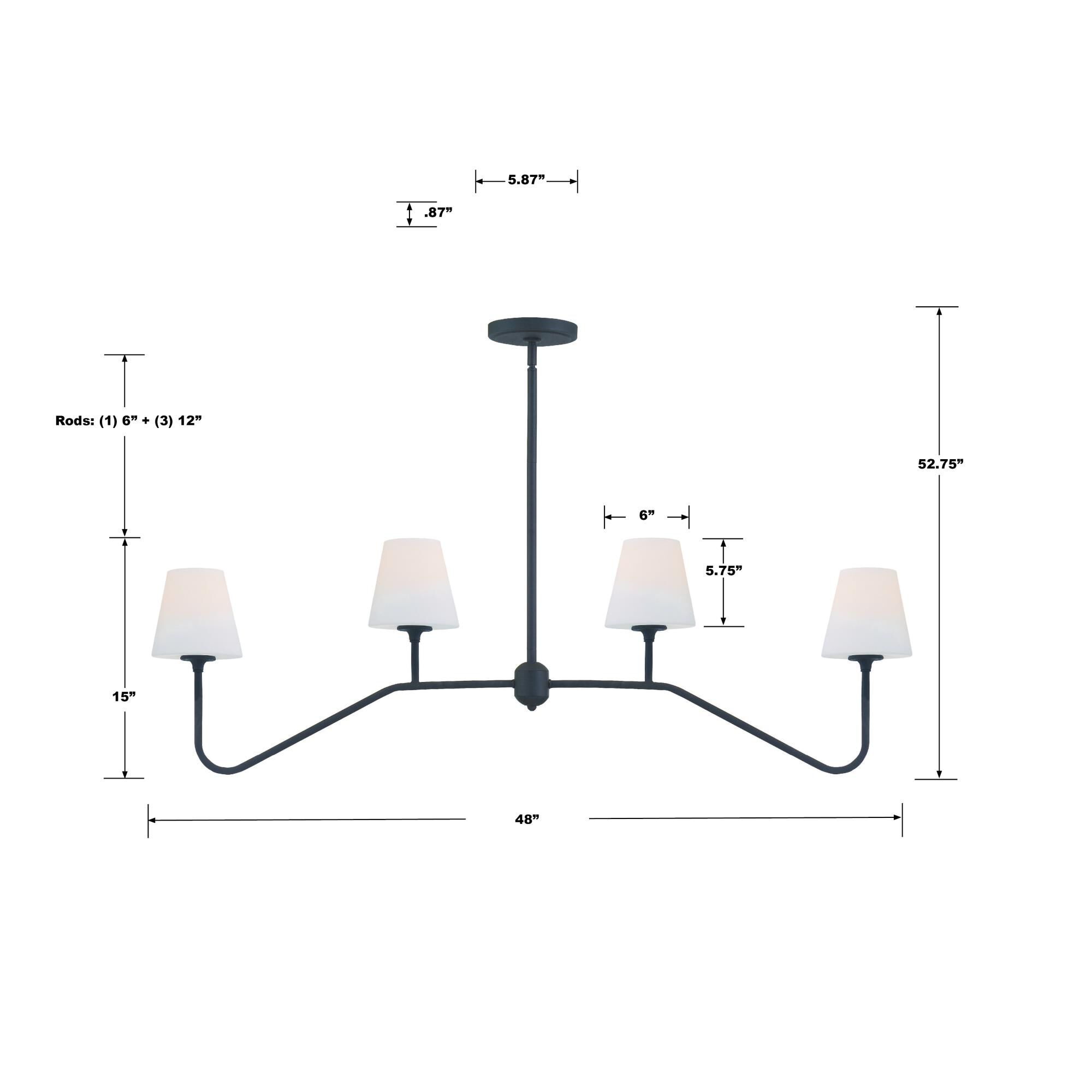 Keenan 48 Inch 4 Light Chandelier by Crystorama