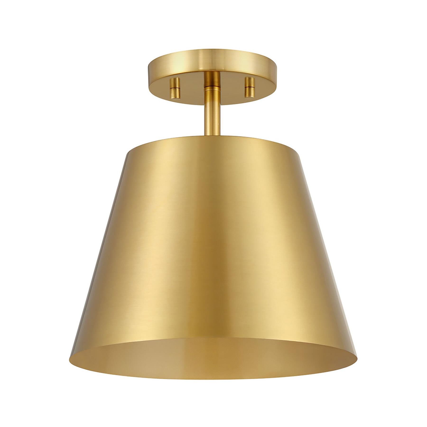 Shown in Natural Brass finish and Metal shade