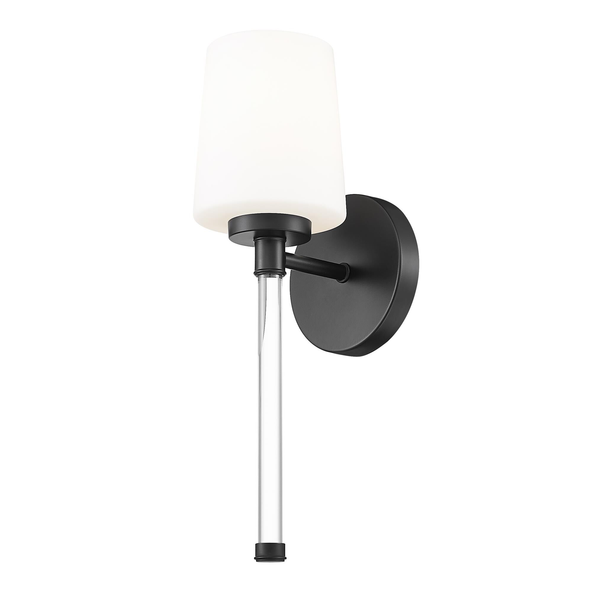 Shown in Matte Black finish and White Opal glass
