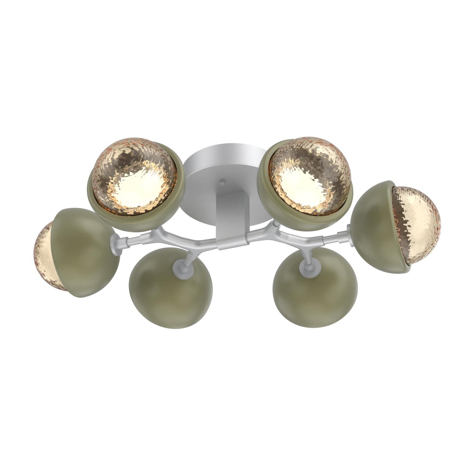 Shown in Classic Silver finish and Amber glass and Sage Green accent